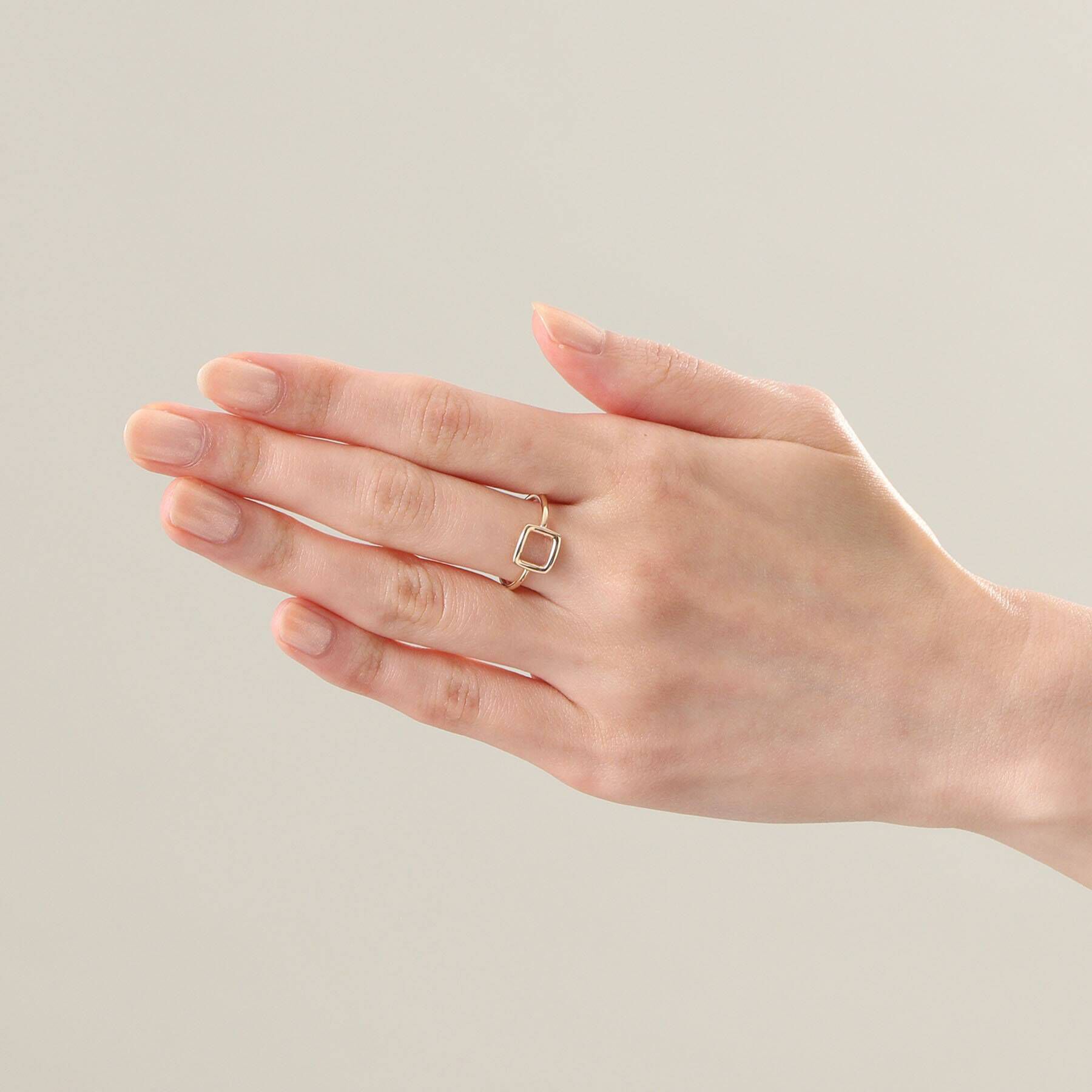 COCOSHNIK「K10スクエアシェイプ オープンリング」|リング|