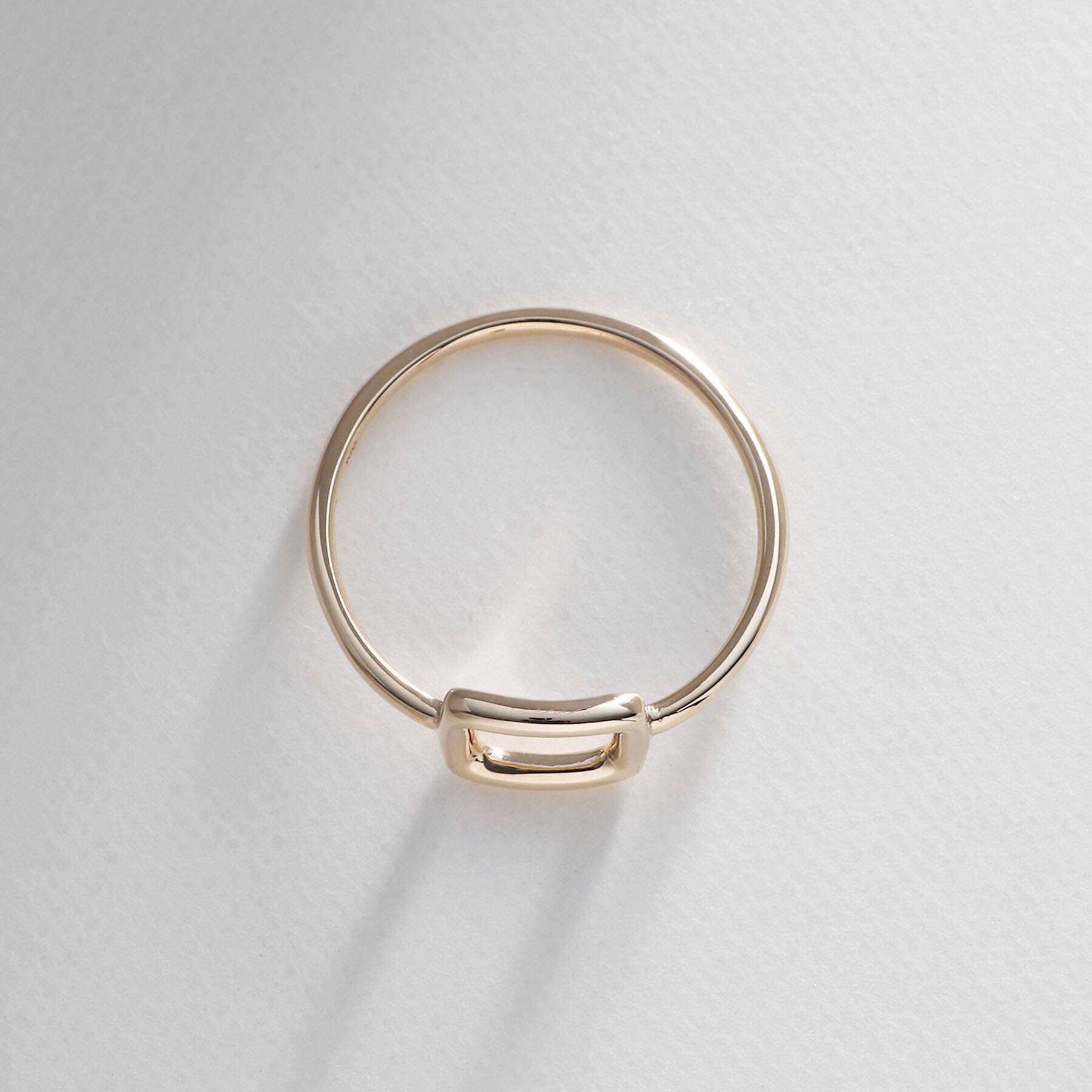 COCOSHNIK「K10スクエアシェイプ オープンリング」|リング|