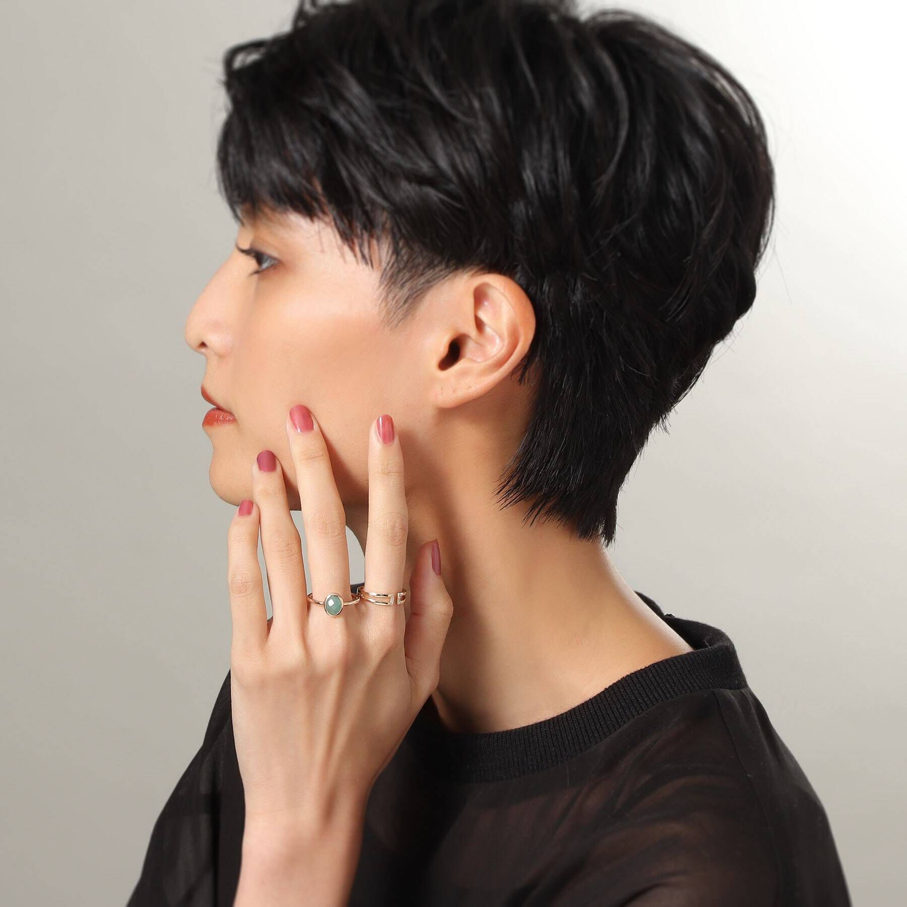 COCOSHNIK「K10ダイヤモンド アーチラインスリット リング」|リング|