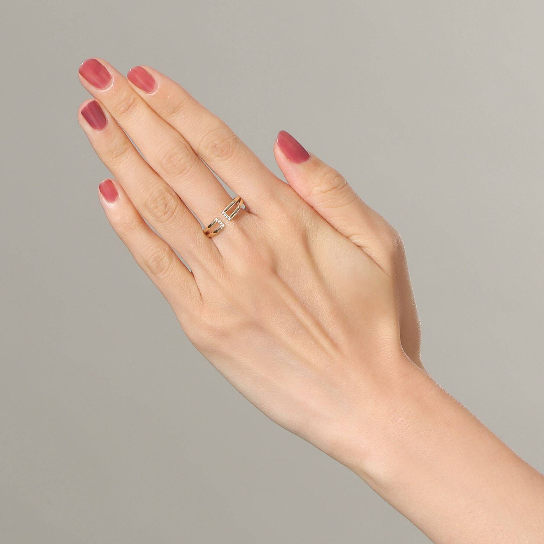 COCOSHNIK「K10ダイヤモンド アーチラインスリット リング」|リング|