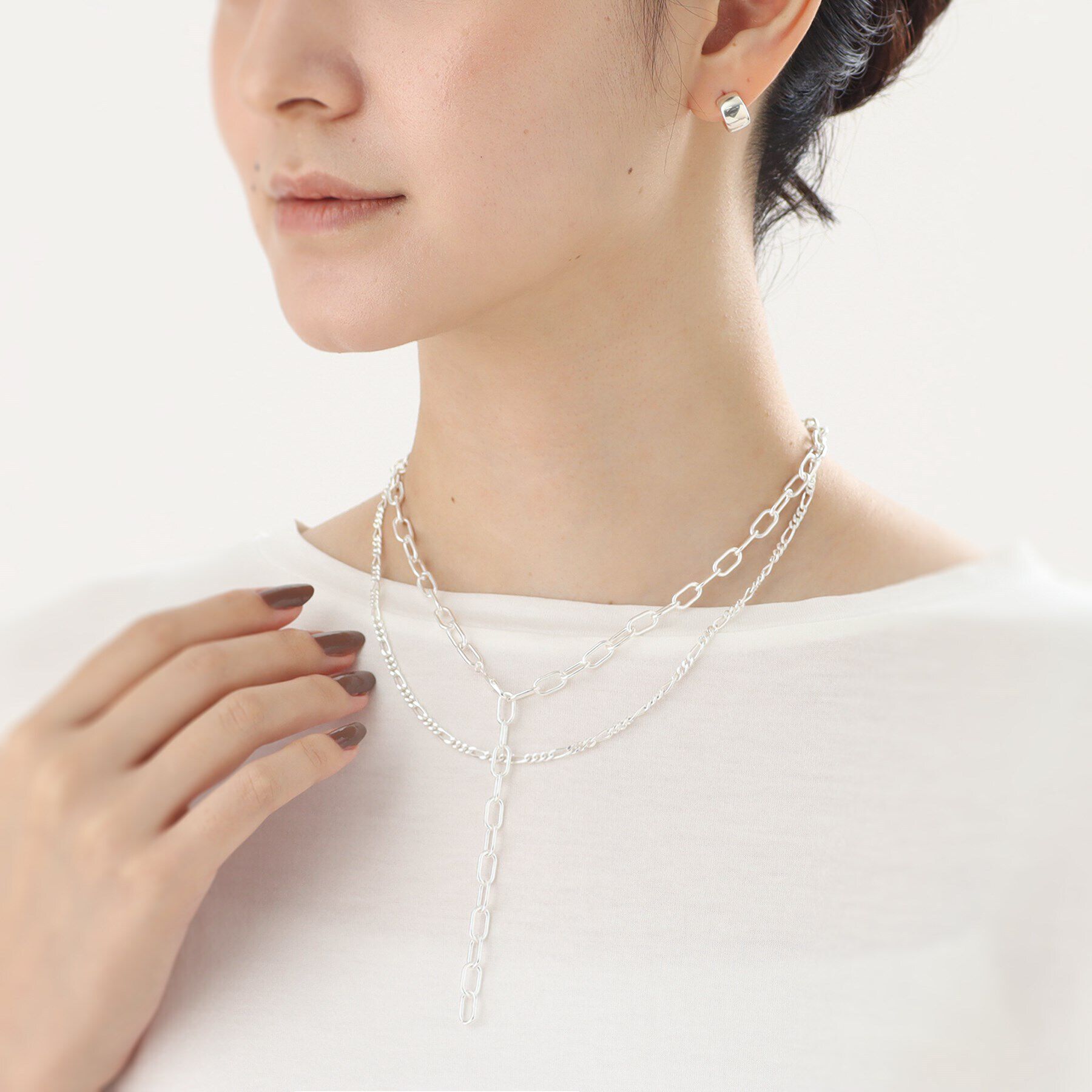 COCOSHNIK ONKITSCH「シルバー リンクチェーン 2WAYネックレス」|ネックレス|