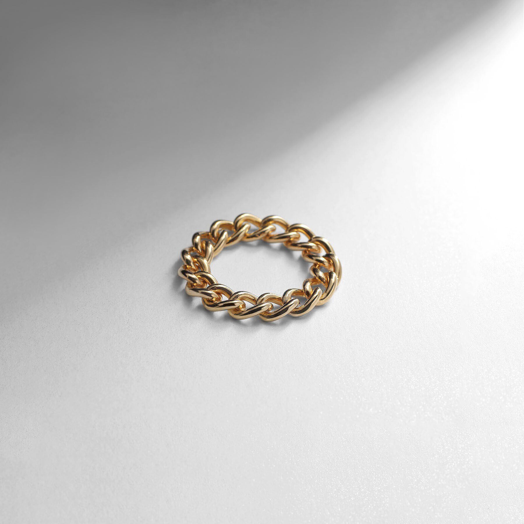 COCOSHNIK ONKITSCH「シルバー チェーンリング カーブチェーン GP」|リング|ゴールド(600)