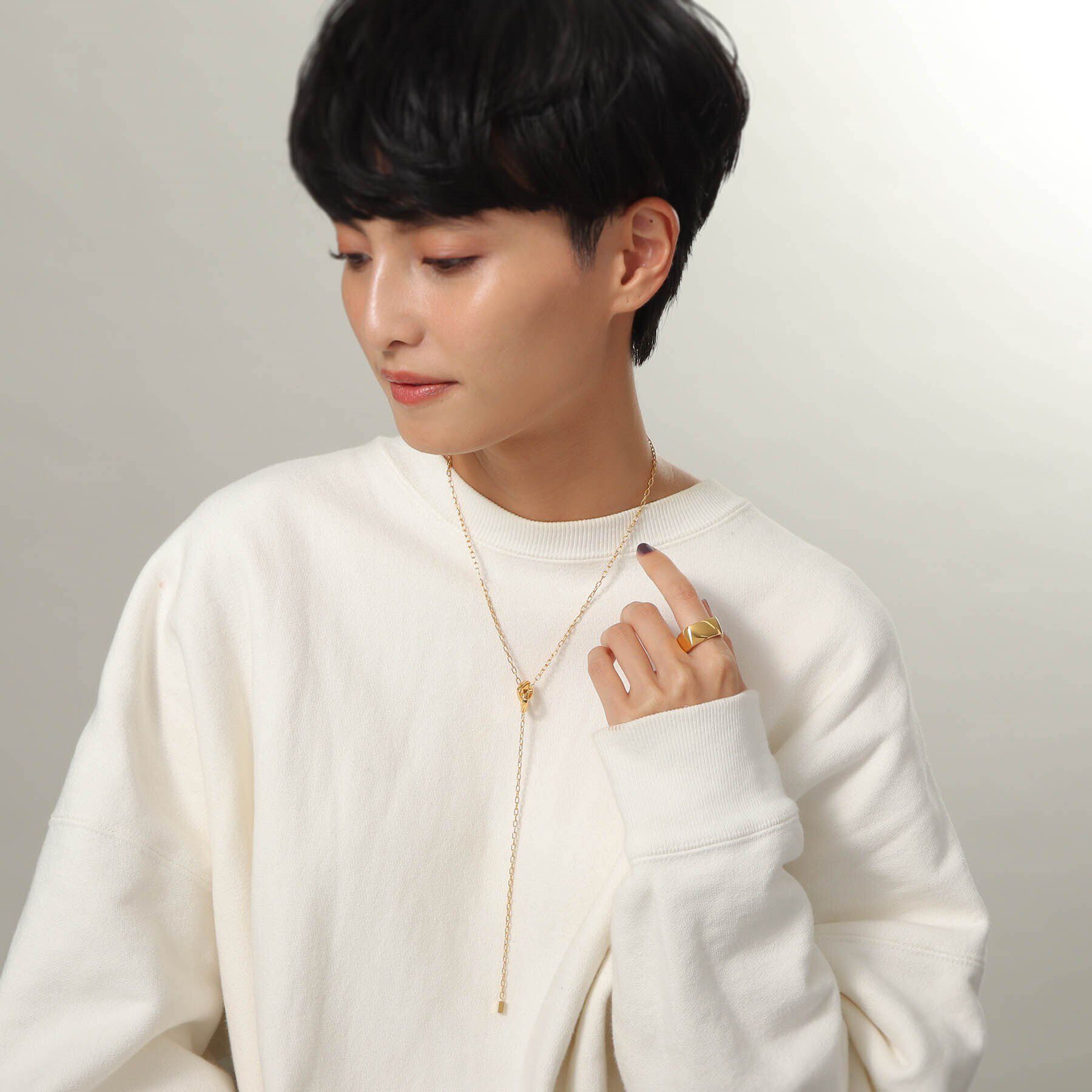 COCOSHNIK ONKITSCH「シルバー ツイストスクエア リングL GP」|リング|