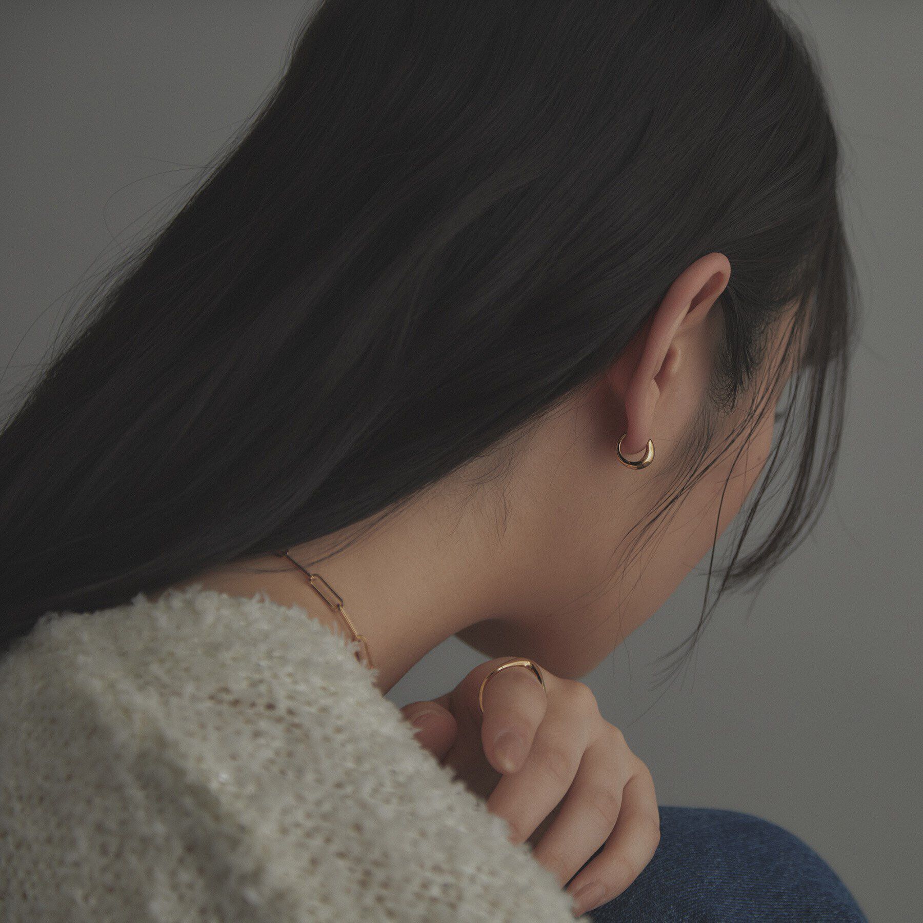 COCOSHNIK ONKITSCH「シルバー ハギーフープ マーキスピアス GP」|ピアス|