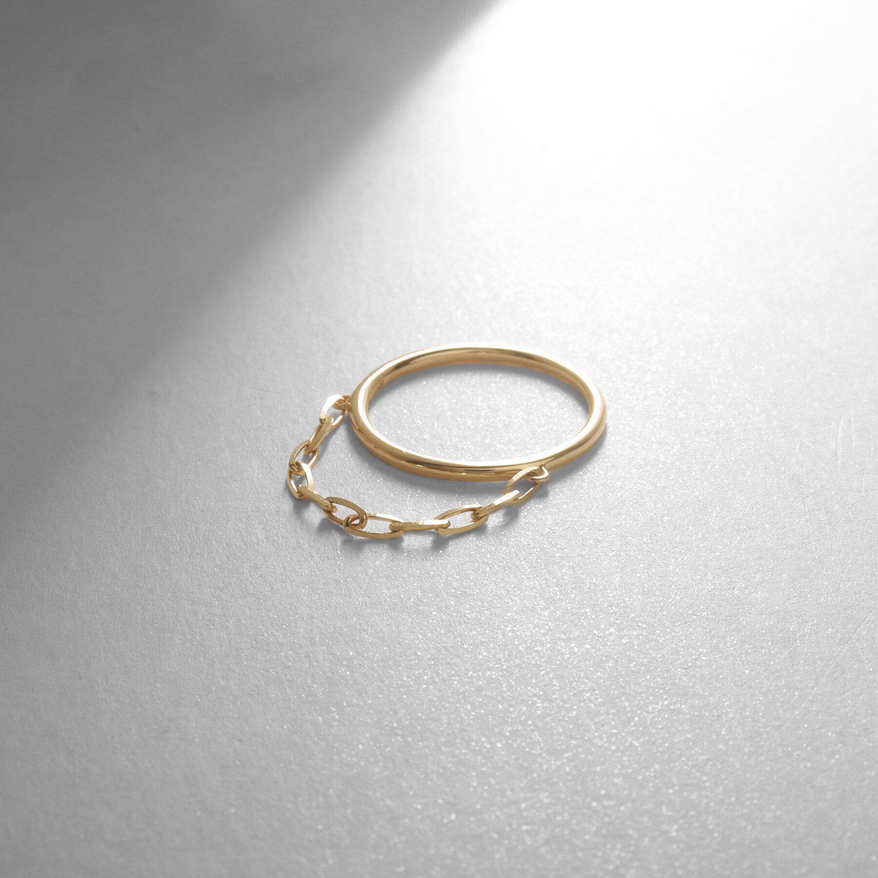 COCOSHNIK「K10グリームカットアズキチェーンドレープ リング」|リング|イエローゴールド(1