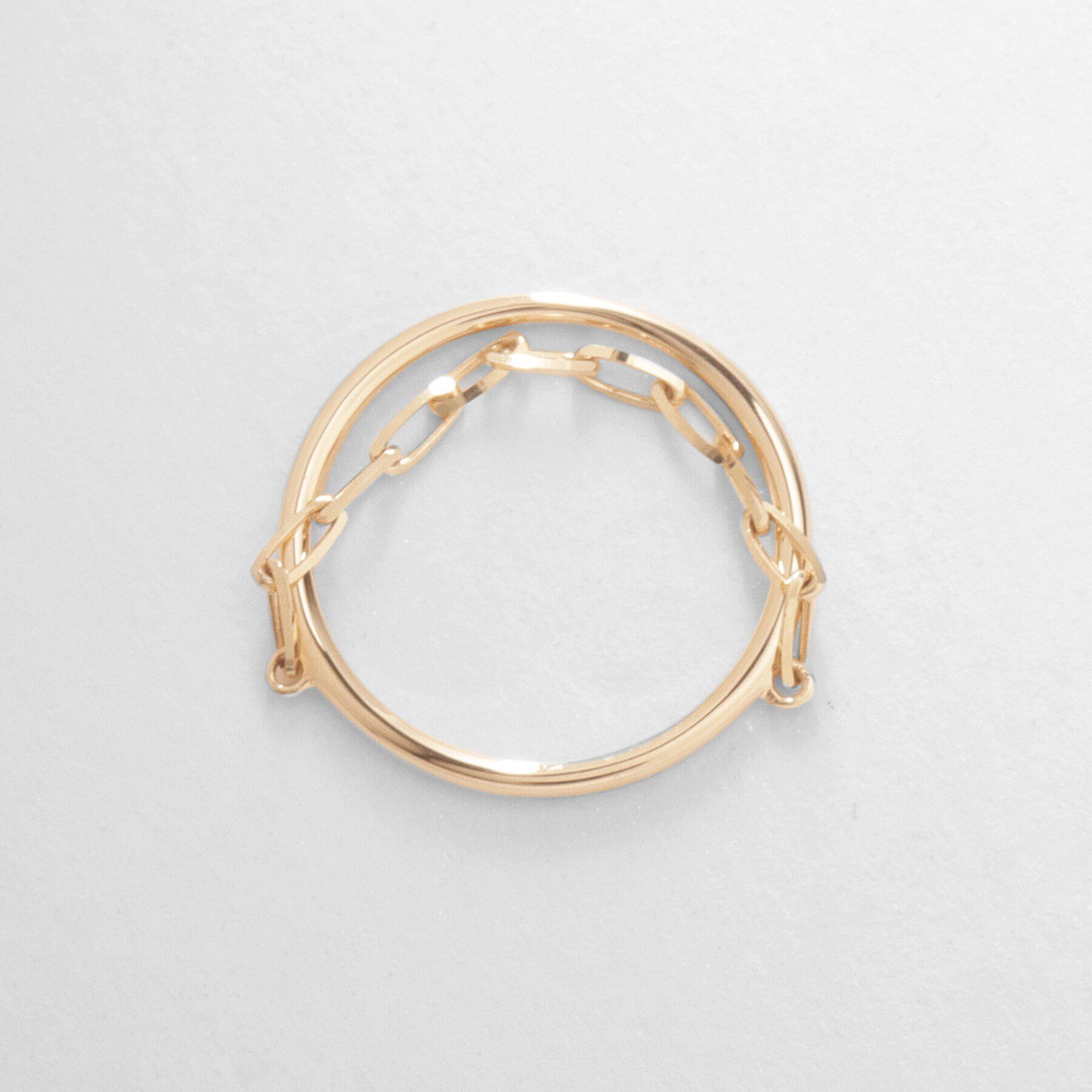 COCOSHNIK「K10グリームカットアズキチェーンドレープ リング」|リング|