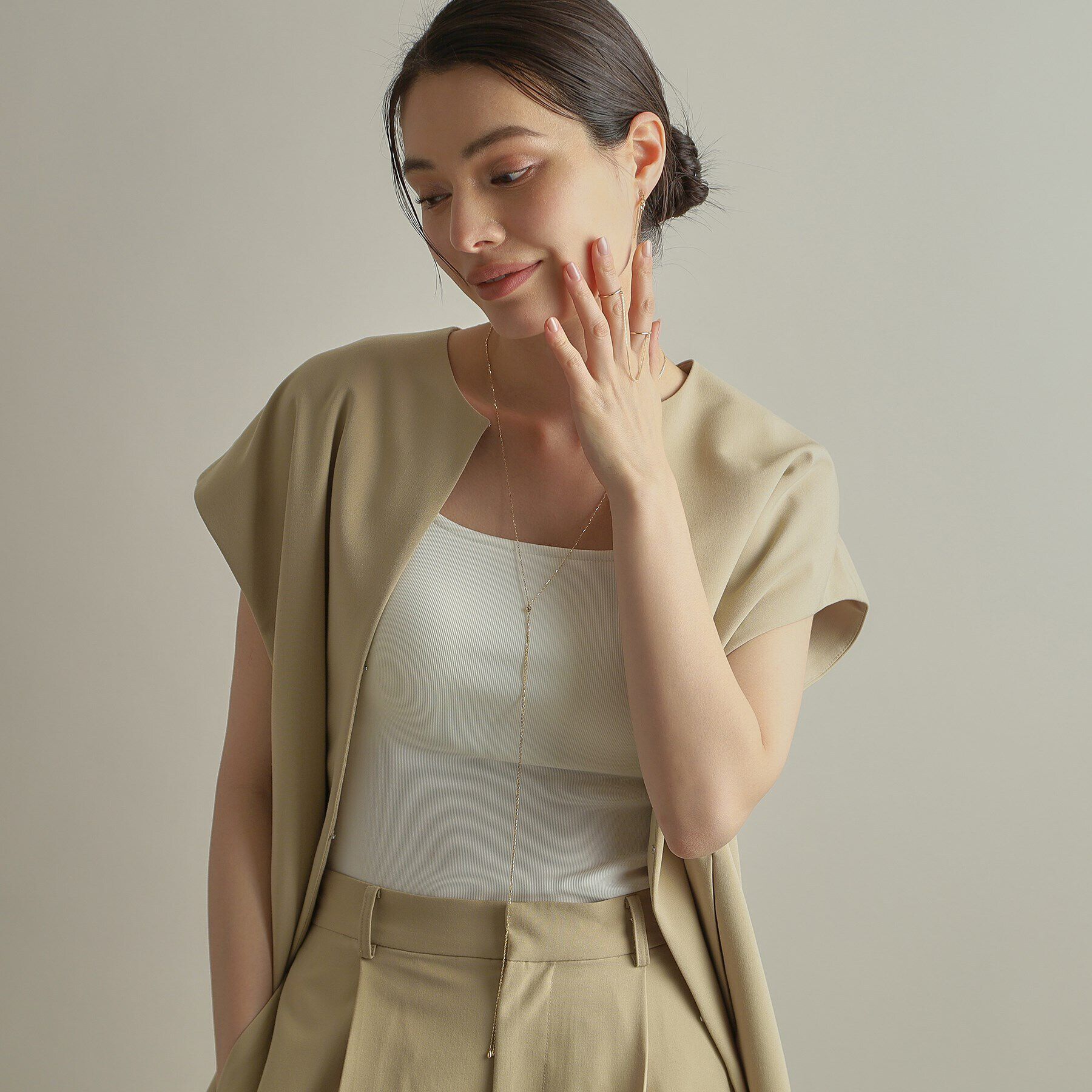 COCOSHNIK「K10キヘイチェーンツイン リング」|リング|