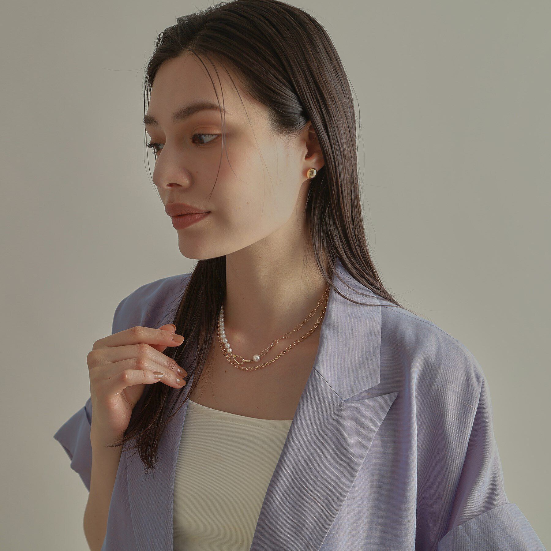 COCOSHNIK「K10アラメキヘイチェーン ネックレス」|ネックレス|