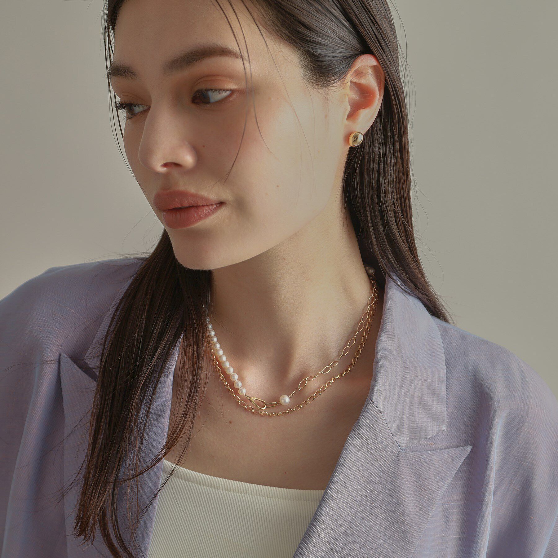 COCOSHNIK「K10アラメキヘイチェーン ネックレス」|ネックレス|