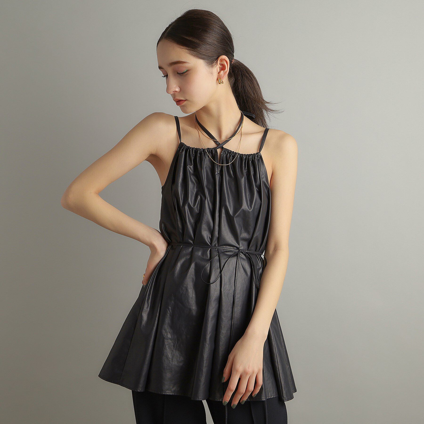 COCOSHNIK ONKITSCH「シルバー デザインチェーン スネークネックレス（90cm） GP」|ネックレス|