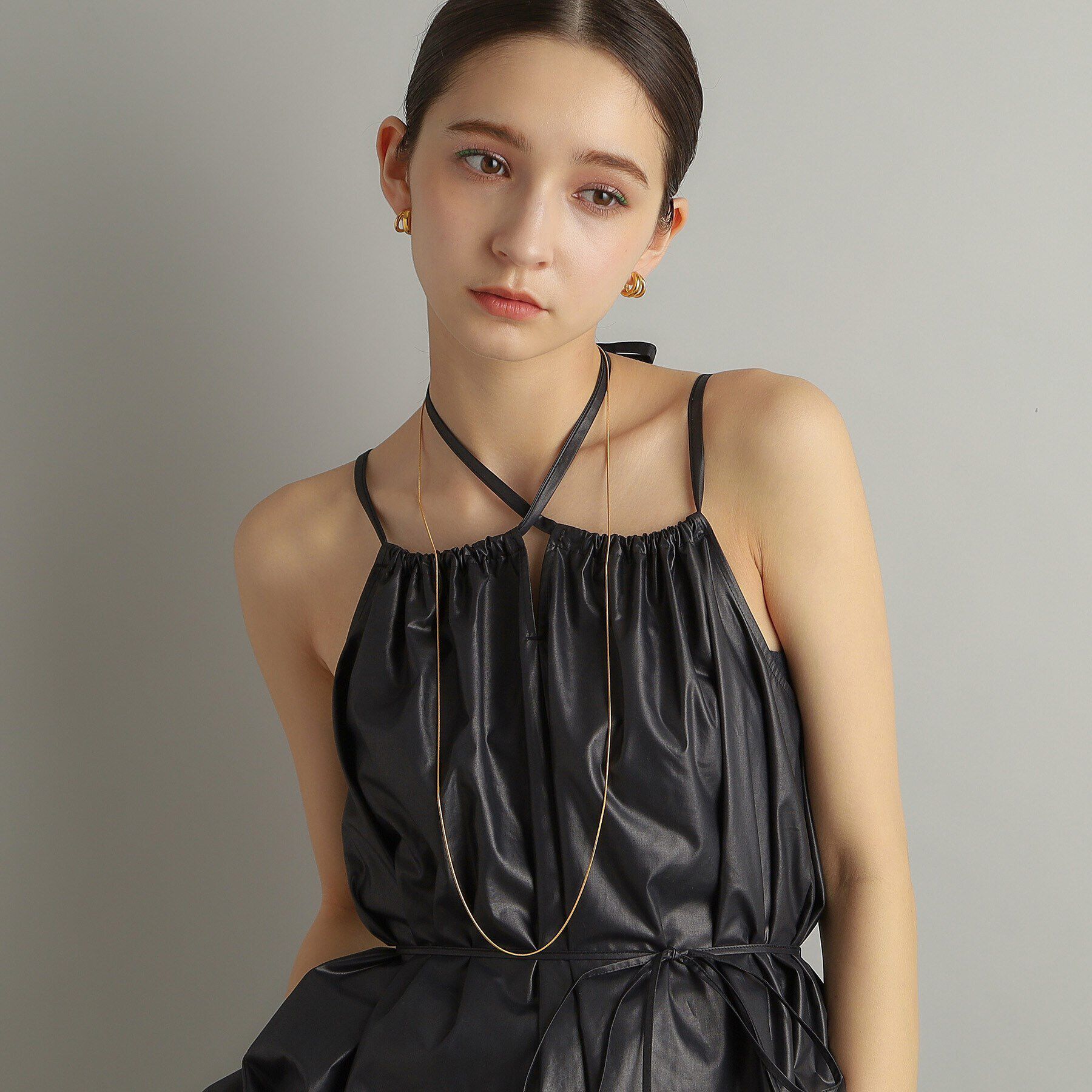 COCOSHNIK ONKITSCH「シルバー デザインチェーン スネークネックレス（90cm） GP」|ネックレス|