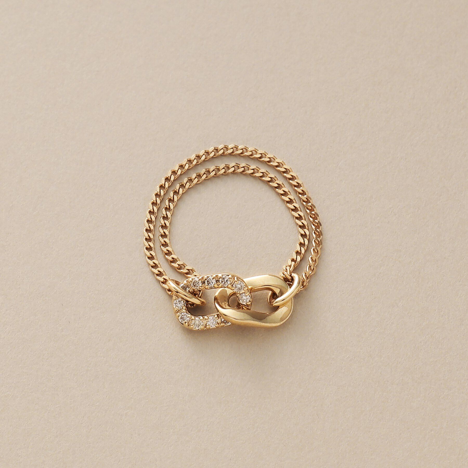 COCOSHNIK「K10ダイヤモンド キヘイリンクチェーン リング」|リング|