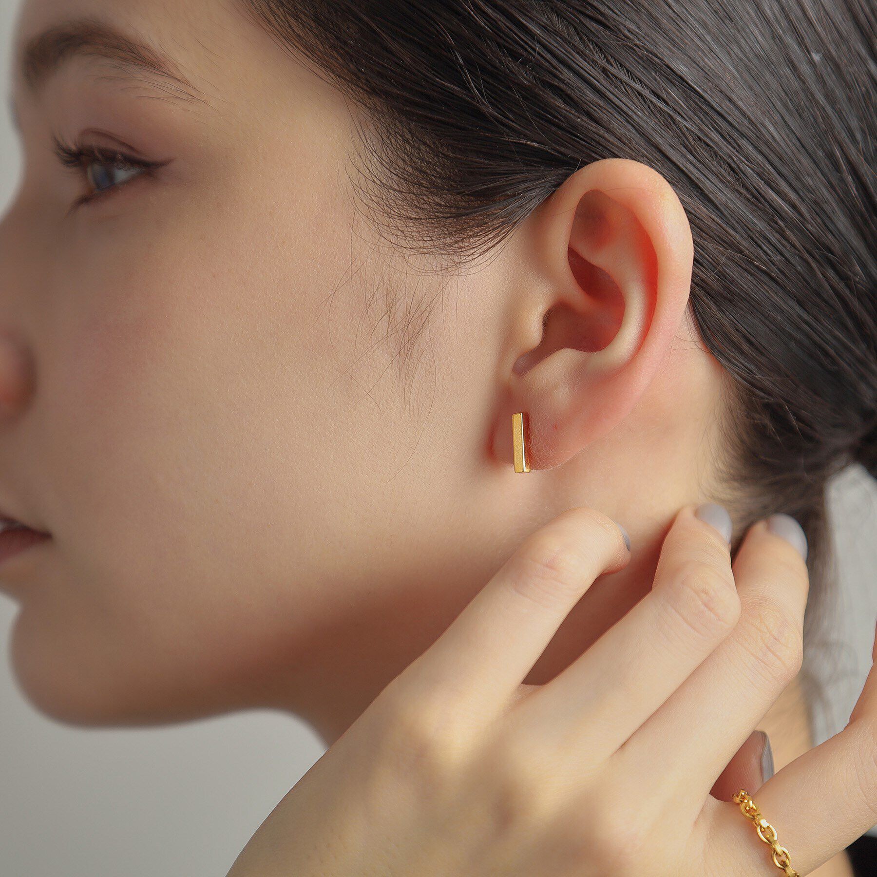 COCOSHNIK ONKITSCH「シルバー レクタングル スタッドピアス GP」|ピアス|