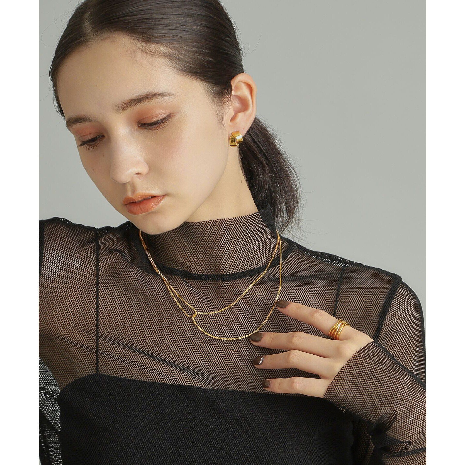 COCOSHNIK ONKITSCH「シルバー ベネチアン クロスネックレス GP」|ネックレス|