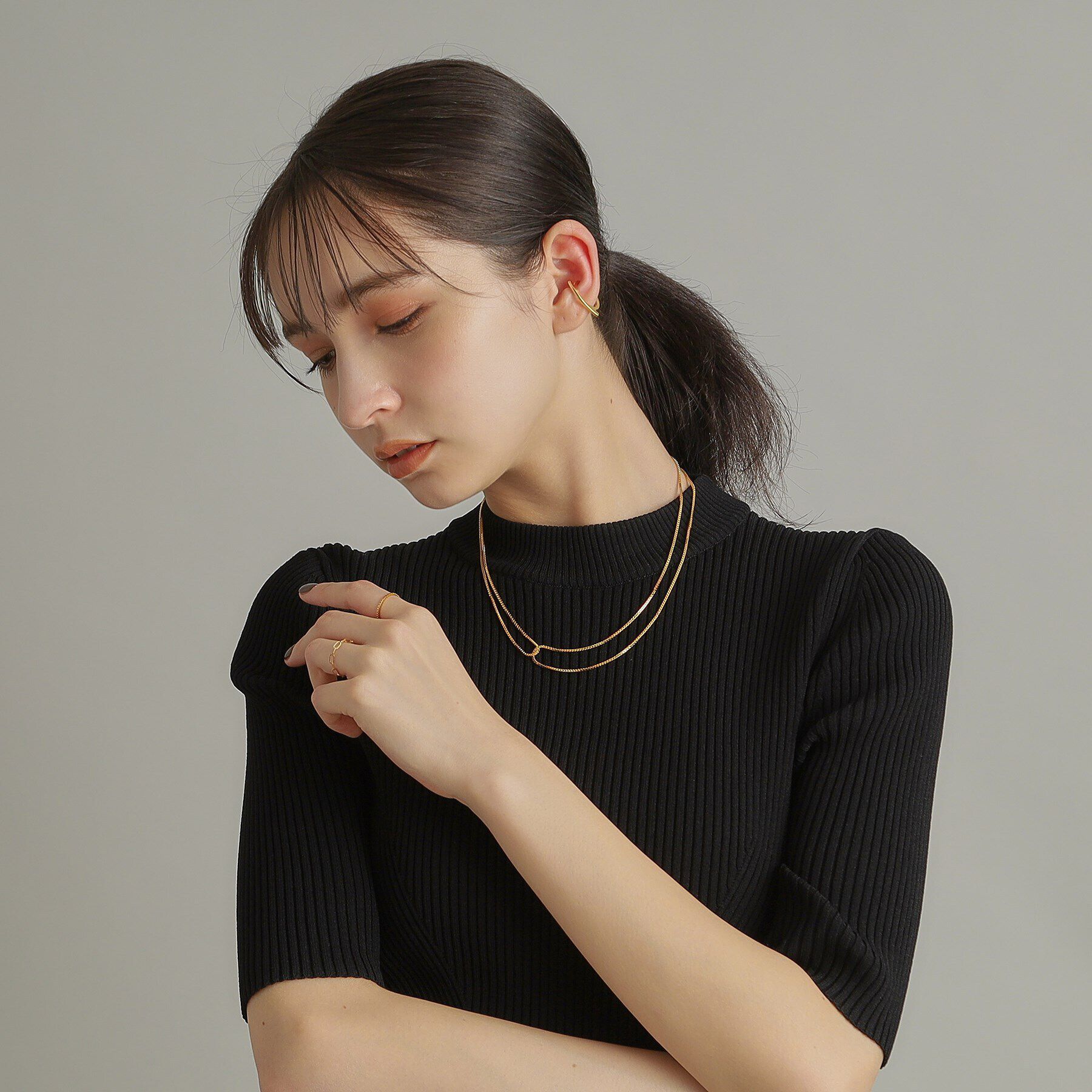 COCOSHNIK ONKITSCH「シルバー ベネチアン クロスネックレス GP」|ネックレス|