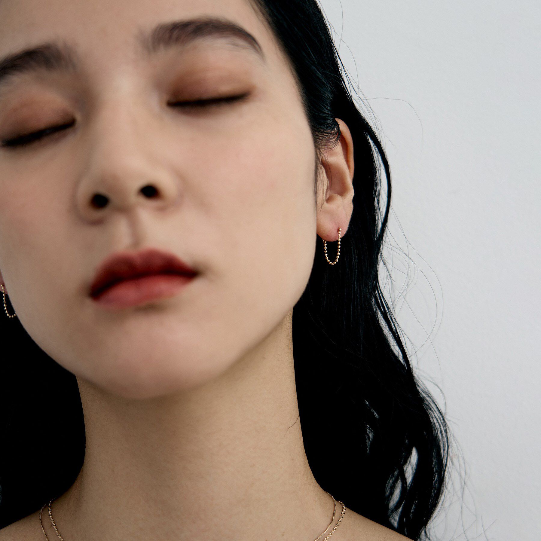 COCOSHNIK ONKITSCH「K10カットボールチェーン フープピアス」|ピアス|