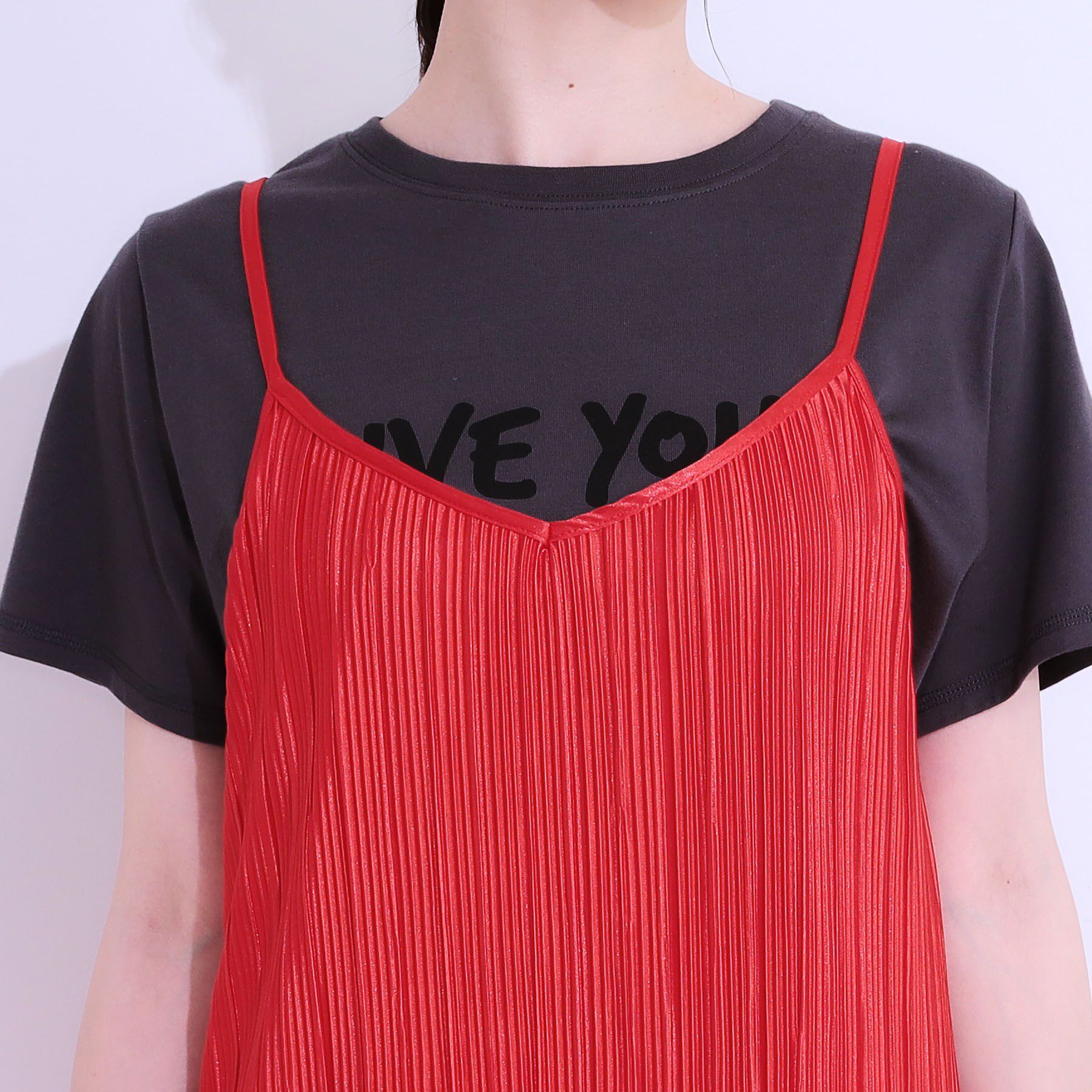 SHOO･LA･RUE「【S-LL】大人の楽ちんスタイルに プリーツキャミワンピース」|ワンピース|