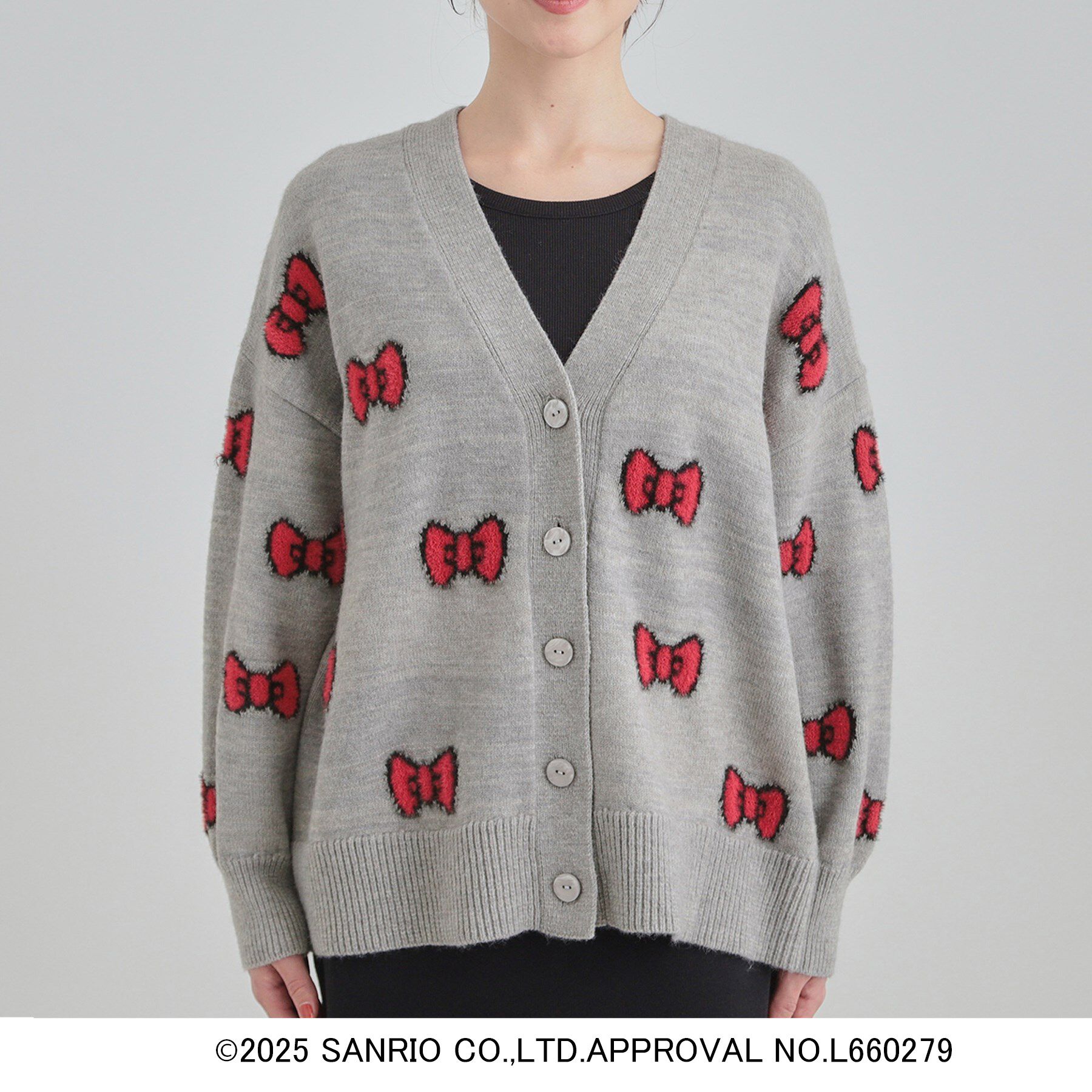 SHOO･LA･RUE「【HELLO KITTY コラボ】Vネックジャカードカーディガン」|カーディガン|