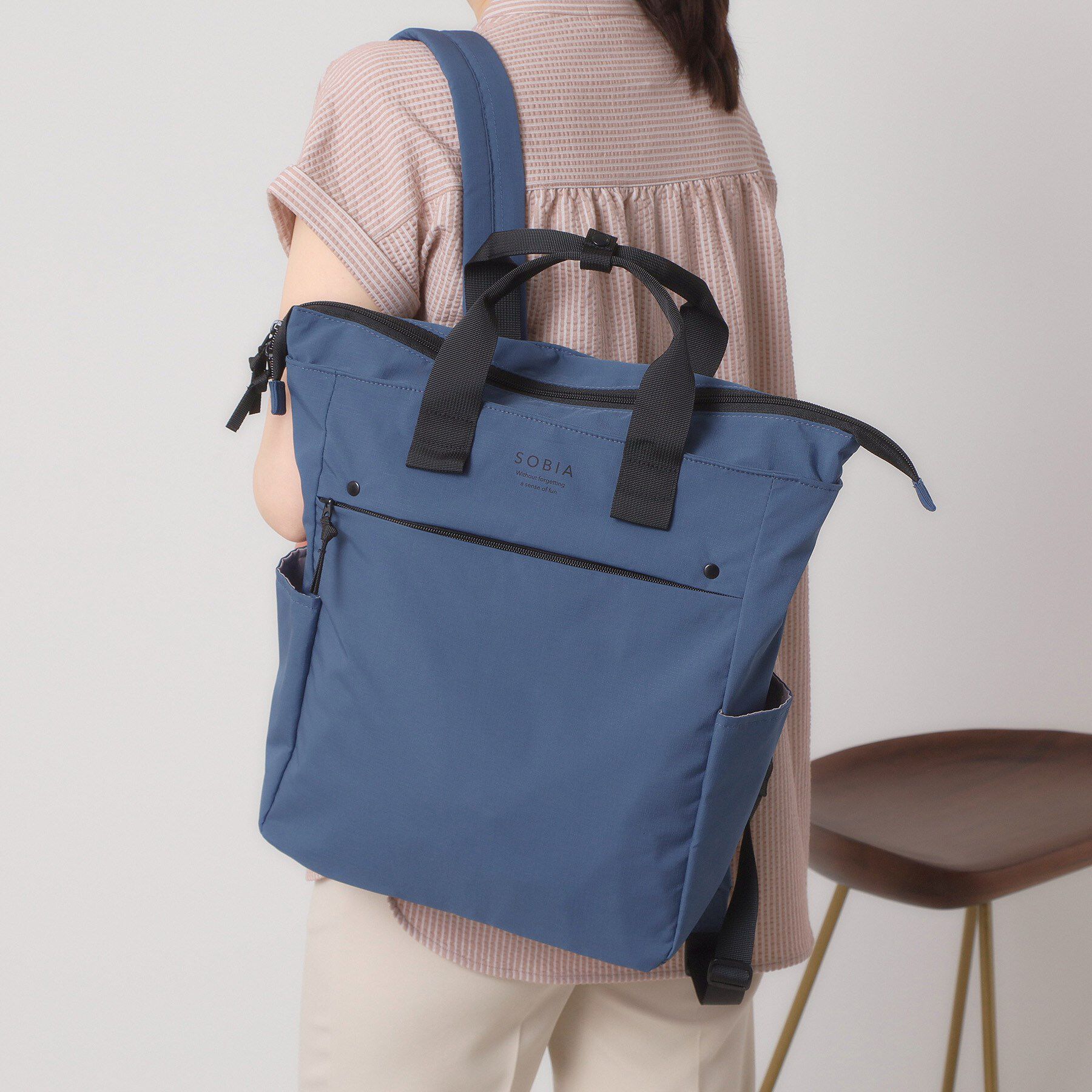 ITS&rsquo;DEMO「【撥水／A4対応】リップストップ10ポケットリュック」|リュック|ブルー(092)