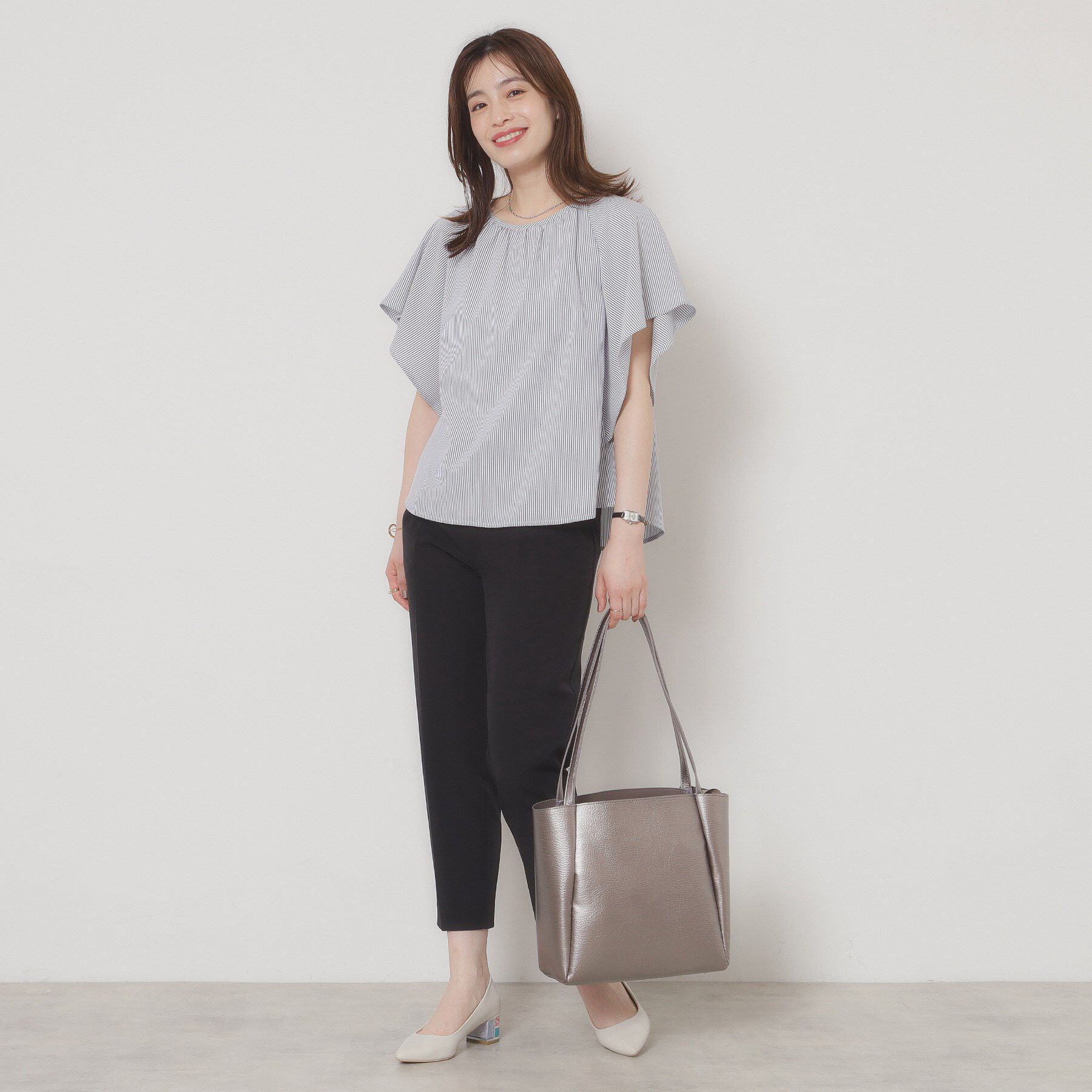 ITS&rsquo;DEMO「【清涼感／手洗い可】サッカーストライプブラウス」|シャツ・ブラウス|