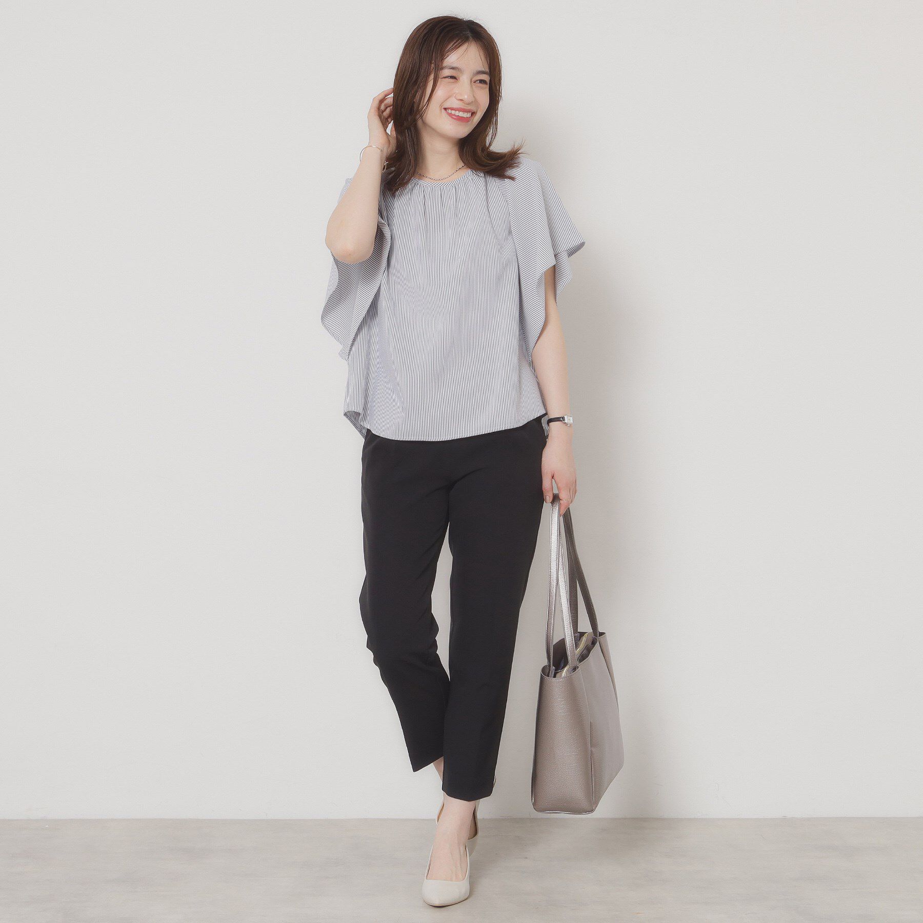 ITS&rsquo;DEMO「【清涼感／手洗い可】サッカーストライプブラウス」|シャツ・ブラウス|