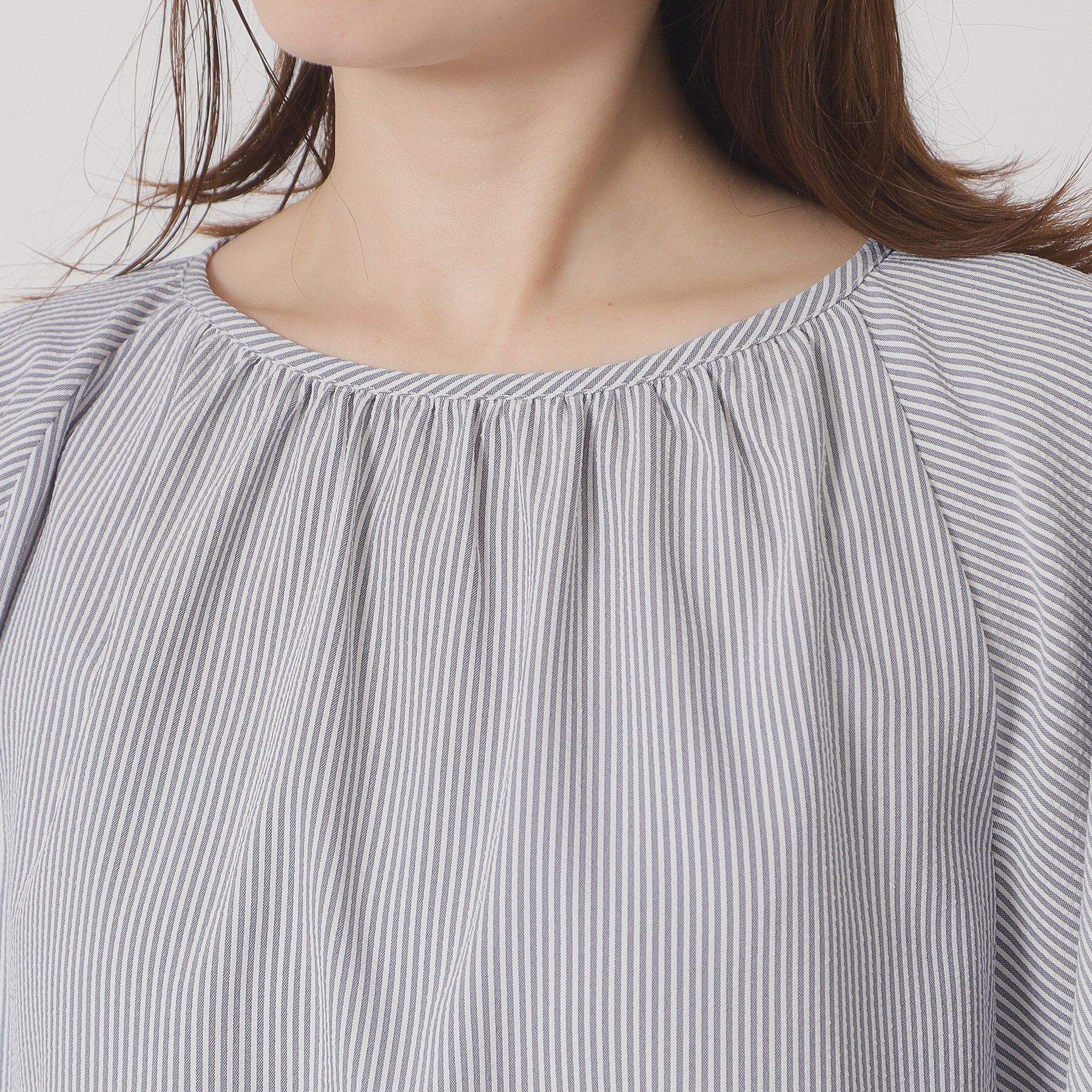 ITS&rsquo;DEMO「【清涼感／手洗い可】サッカーストライプブラウス」|シャツ・ブラウス|