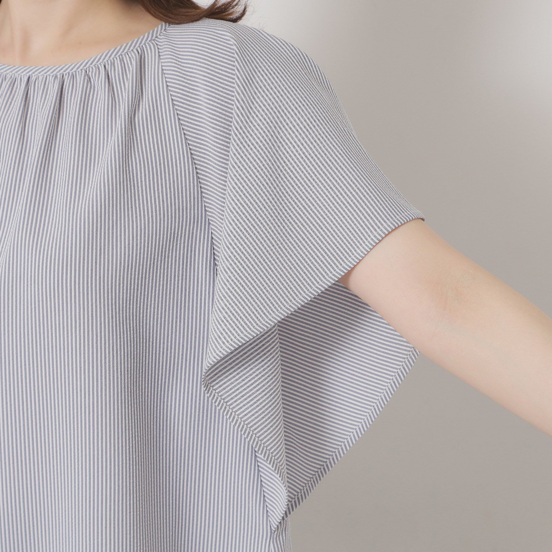 ITS&rsquo;DEMO「【清涼感／手洗い可】サッカーストライプブラウス」|シャツ・ブラウス|