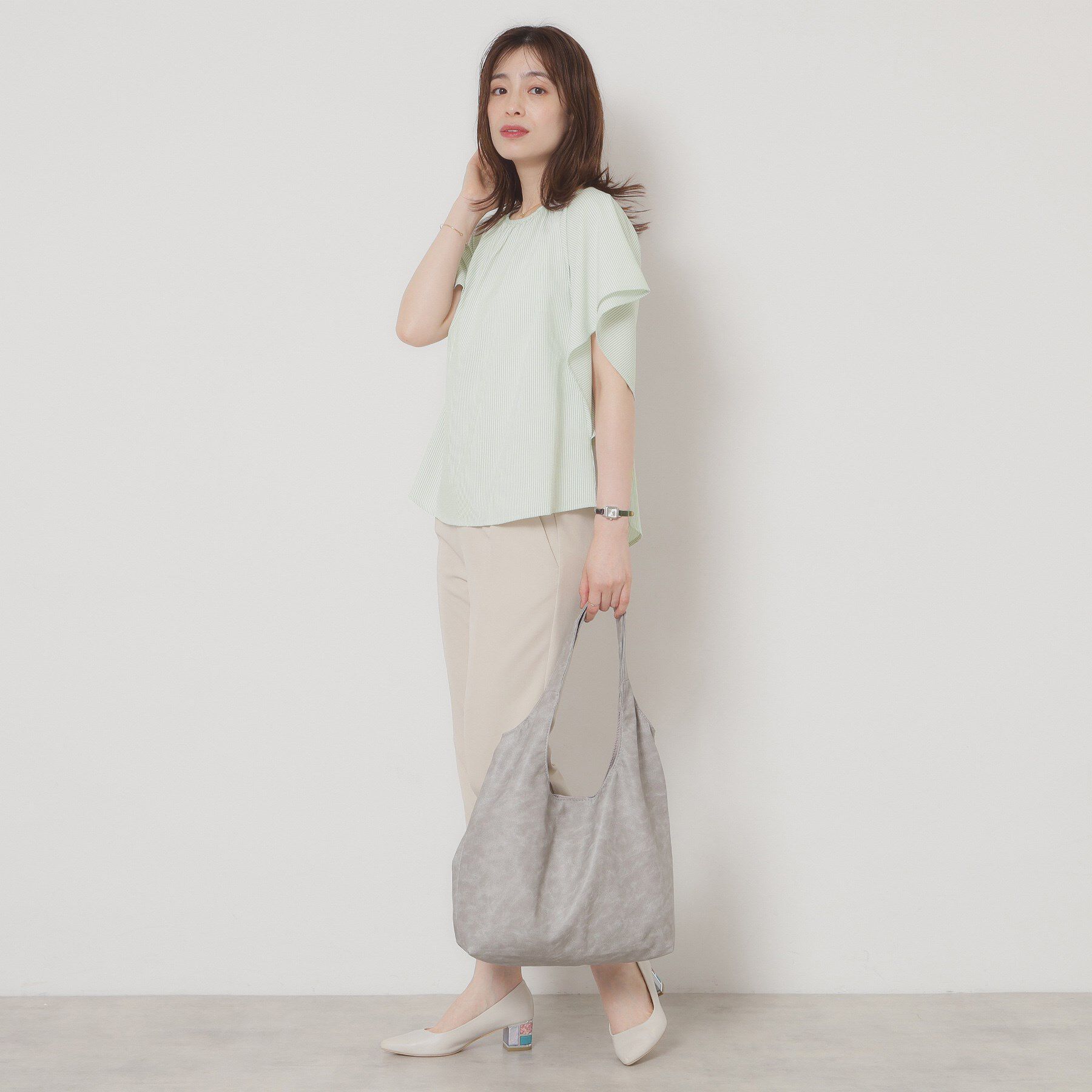 ITS&rsquo;DEMO「【清涼感／手洗い可】サッカーストライプブラウス」|シャツ・ブラウス|