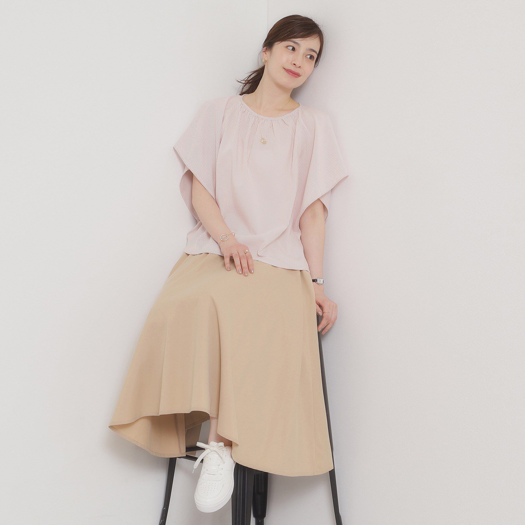 ITS&rsquo;DEMO「【清涼感／手洗い可】サッカーストライプブラウス」|シャツ・ブラウス|