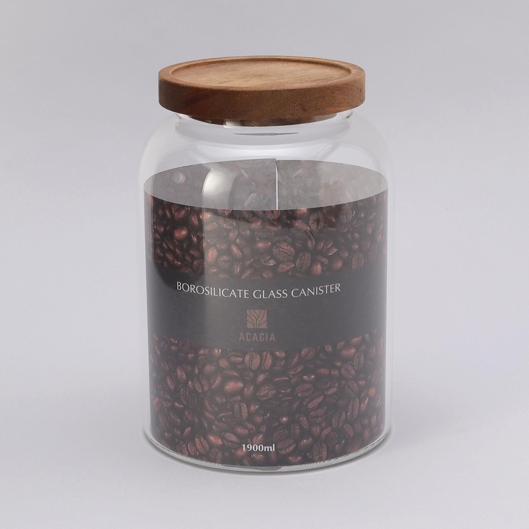 212 KITCHEN STORE「アカシア 耐熱ガラスキャニスター ラウンド Ｍ」|食器・キッチングッズ|