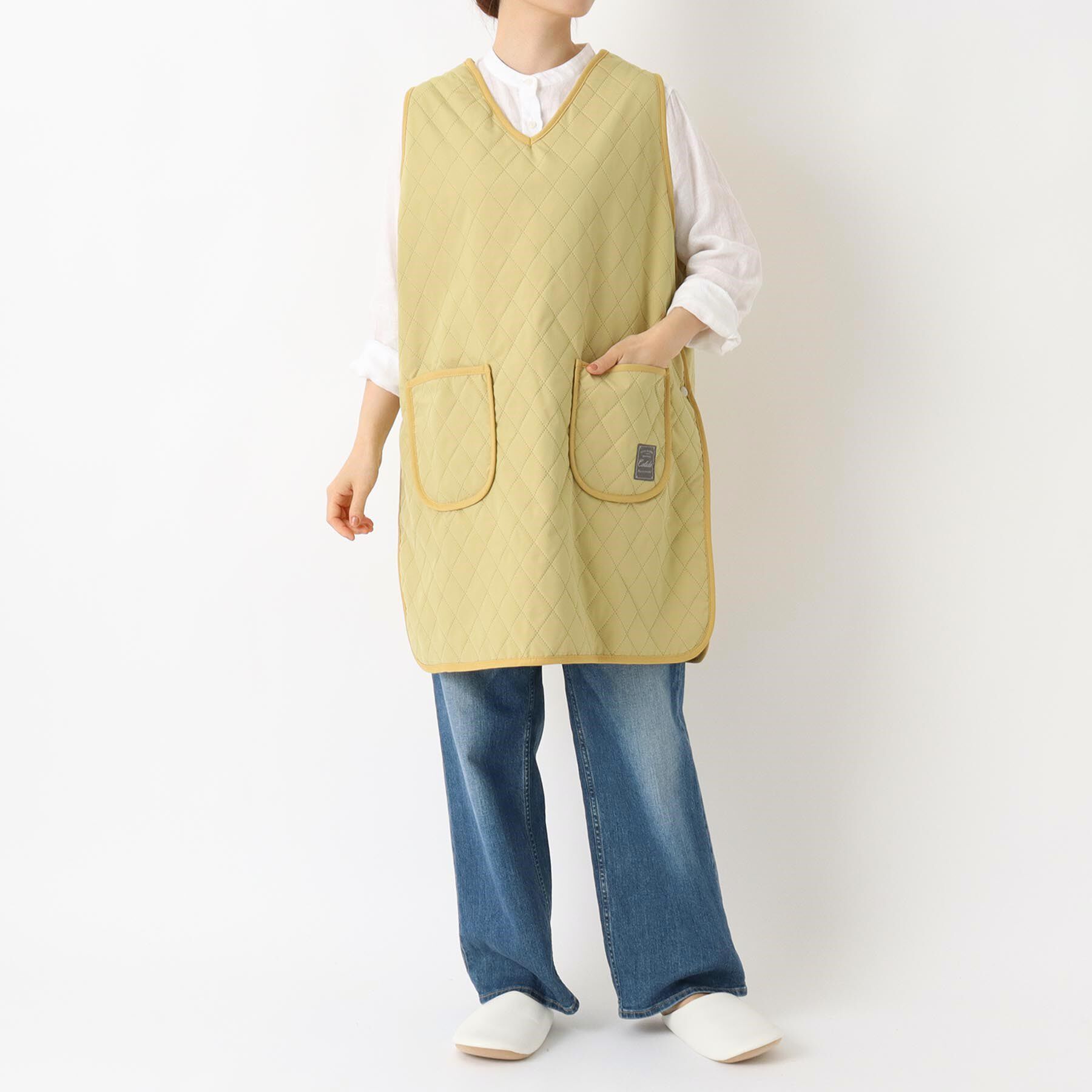212 KITCHEN STORE「カリダ 裏ボアVネックエプロン YE」|食器・キッチングッズ|