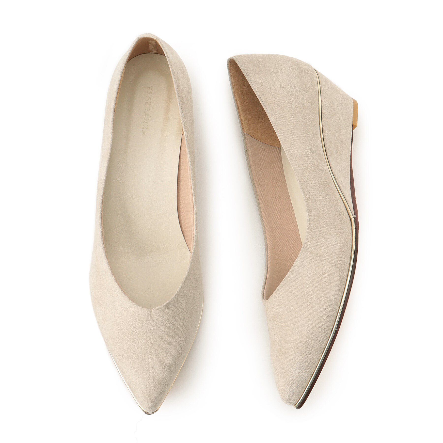 ESPERANZA「《定番》ポインテッドトゥウェッジパンプス」|パンプス|