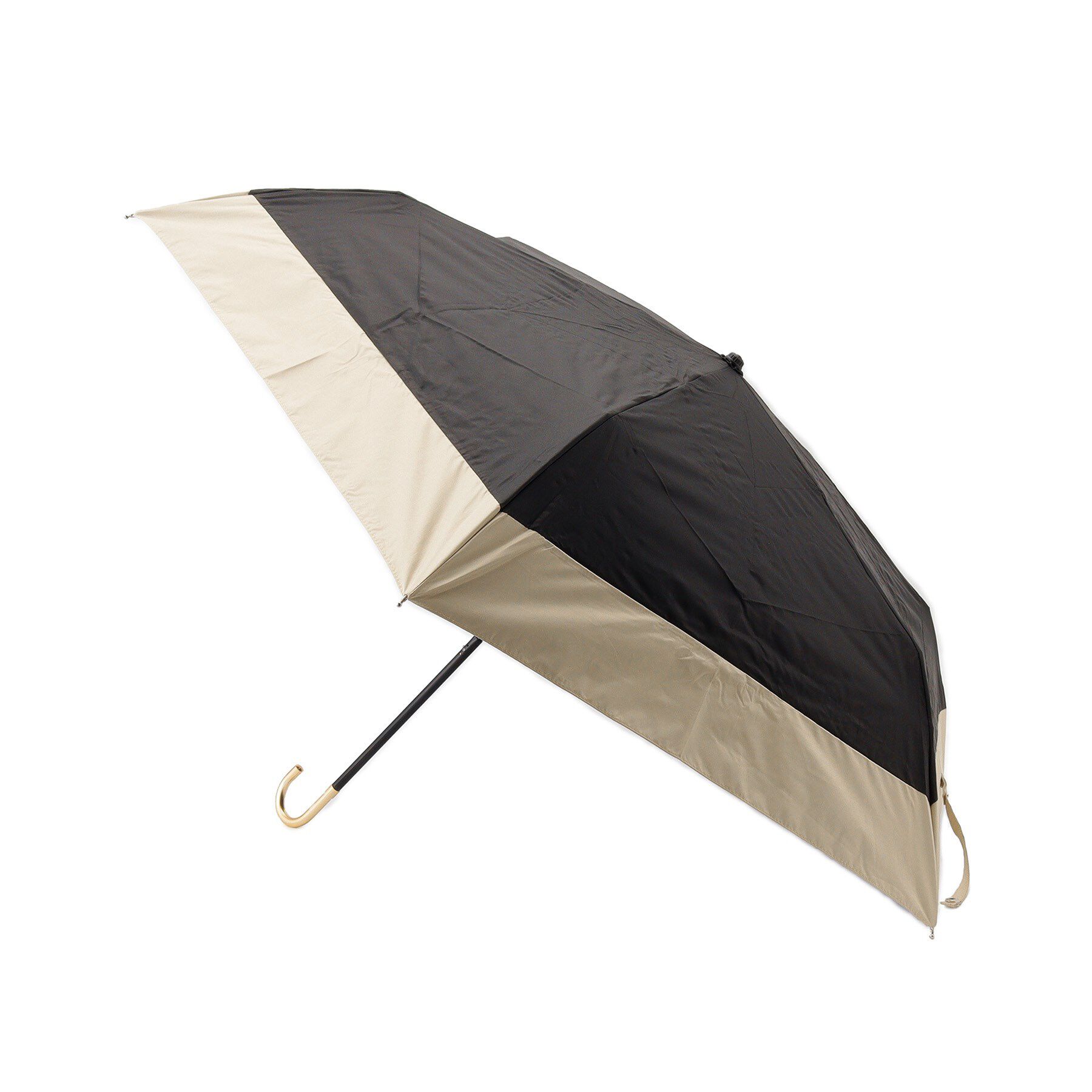 Ober Tashe「【紫外線遮蔽率90％以上/晴雨兼用/日傘/折りたたみ傘/UVカット/熱中症対策】バイカラー」|傘|ﾌﾞﾗｯｸ(019)