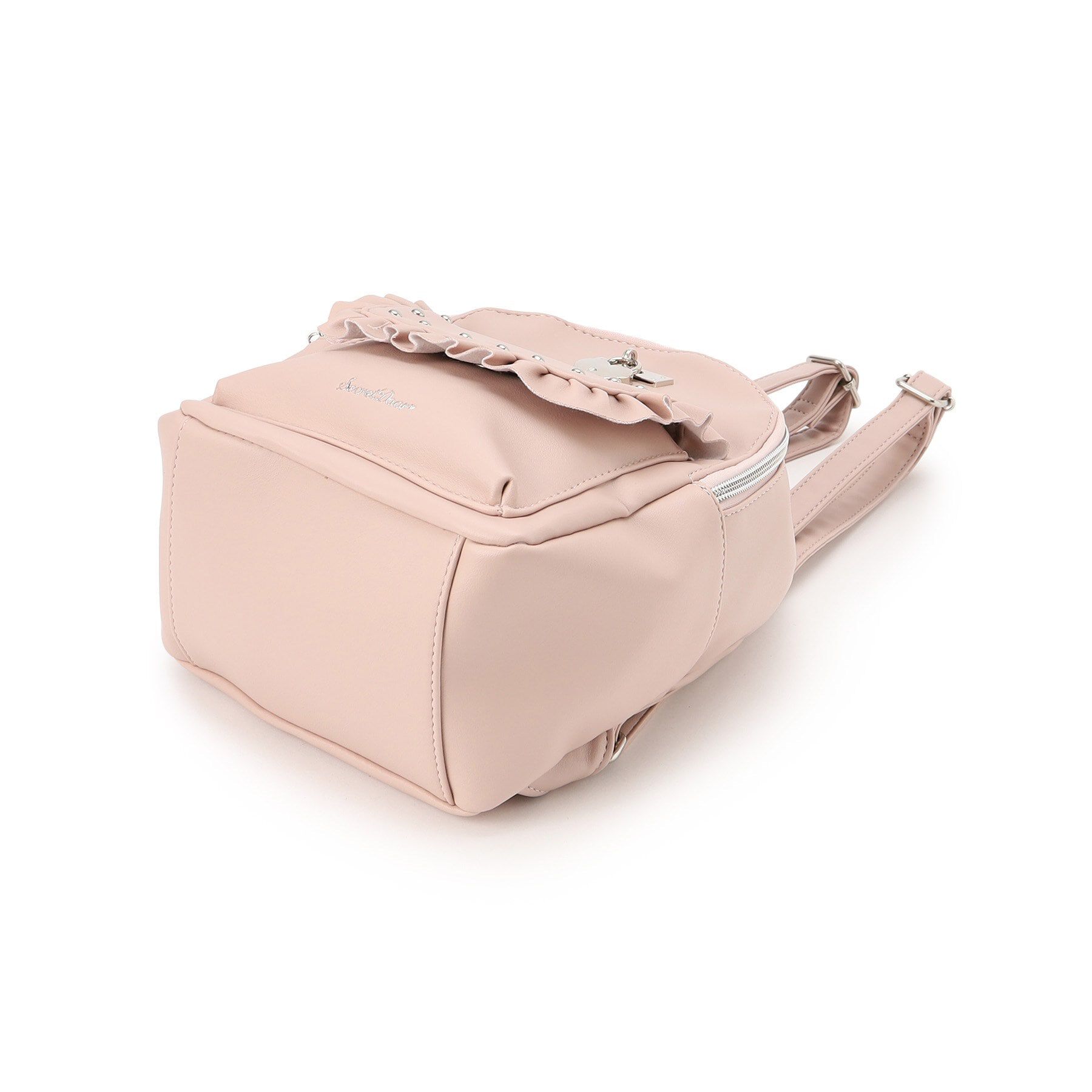 Ober Tashe「量産地雷 スタッズ南京錠付きフリルハートミニリュック」|リュック|