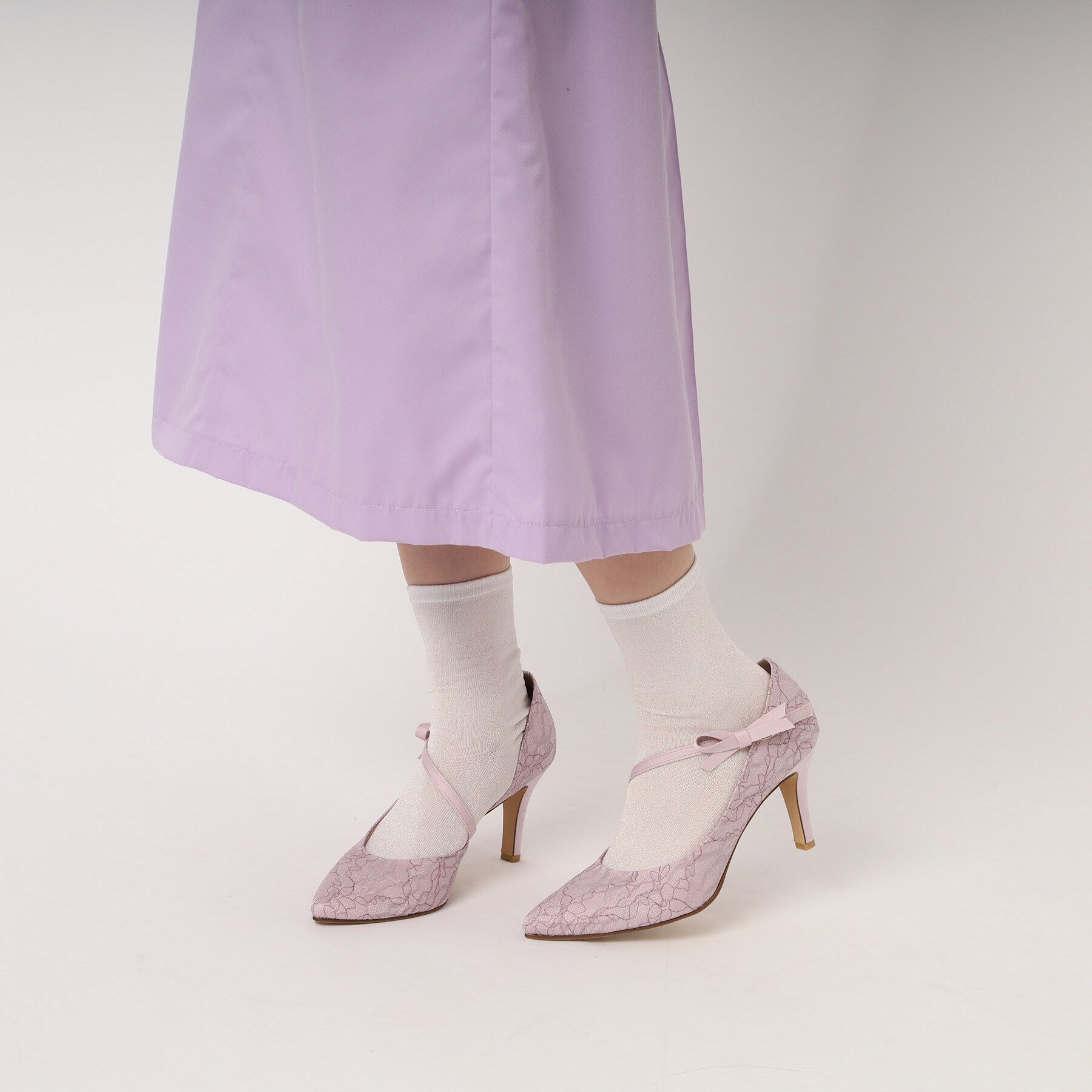 ESPERANZA「サイドオープンリボン付きパンプス」|パンプス|