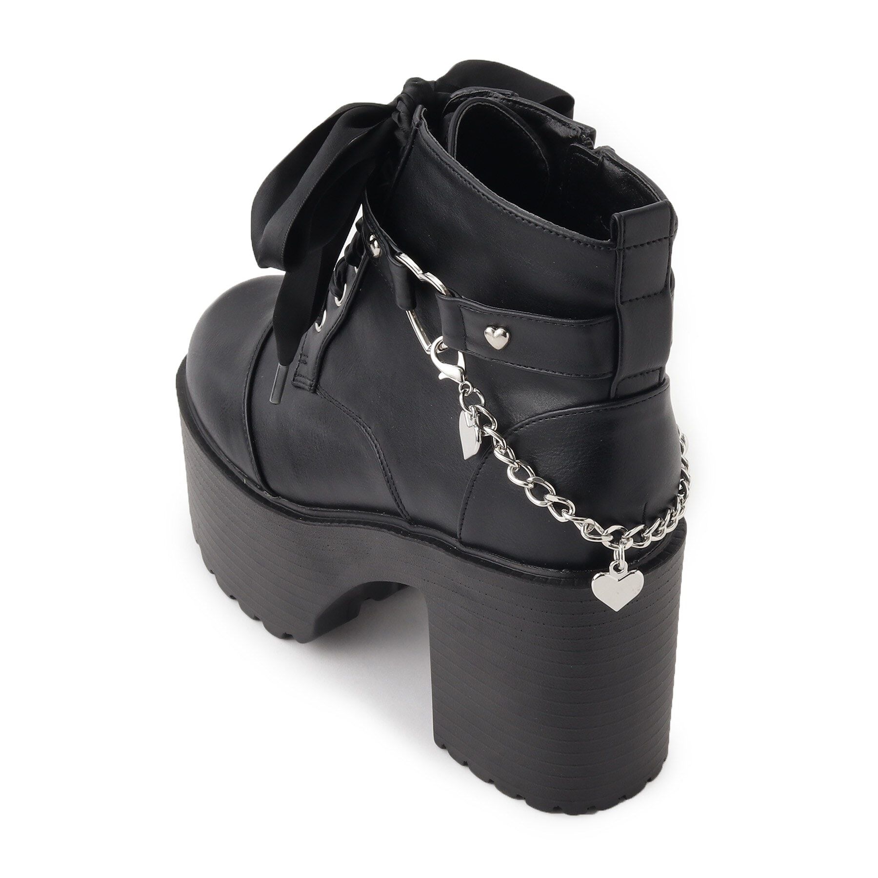 csT&P「厚底ハート付きレースアップブーツ　24SS」|ショートブーツ|