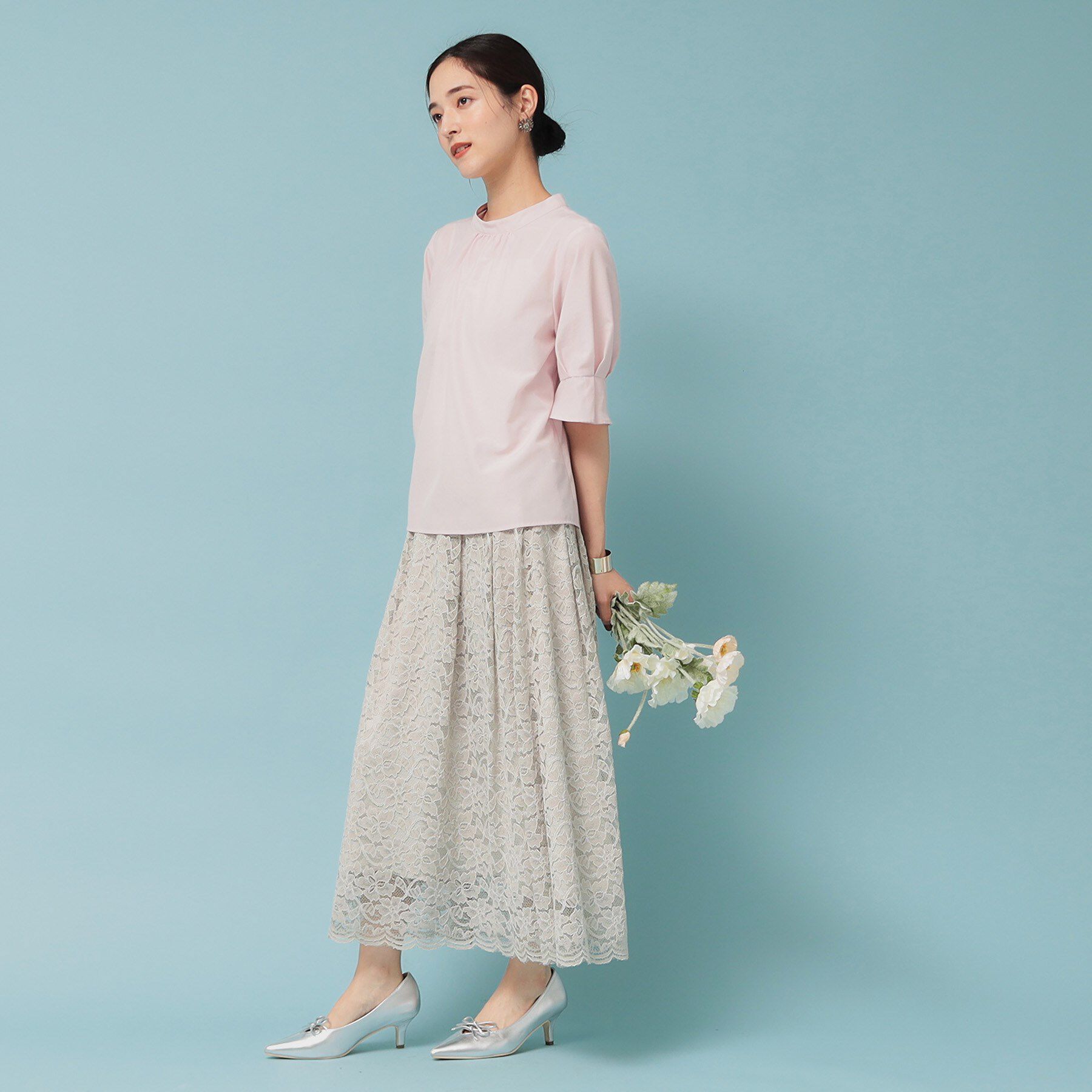 SunaUna「【きれいめ／定番シルエット】スタンドネックブラウス」|シャツ・ブラウス|