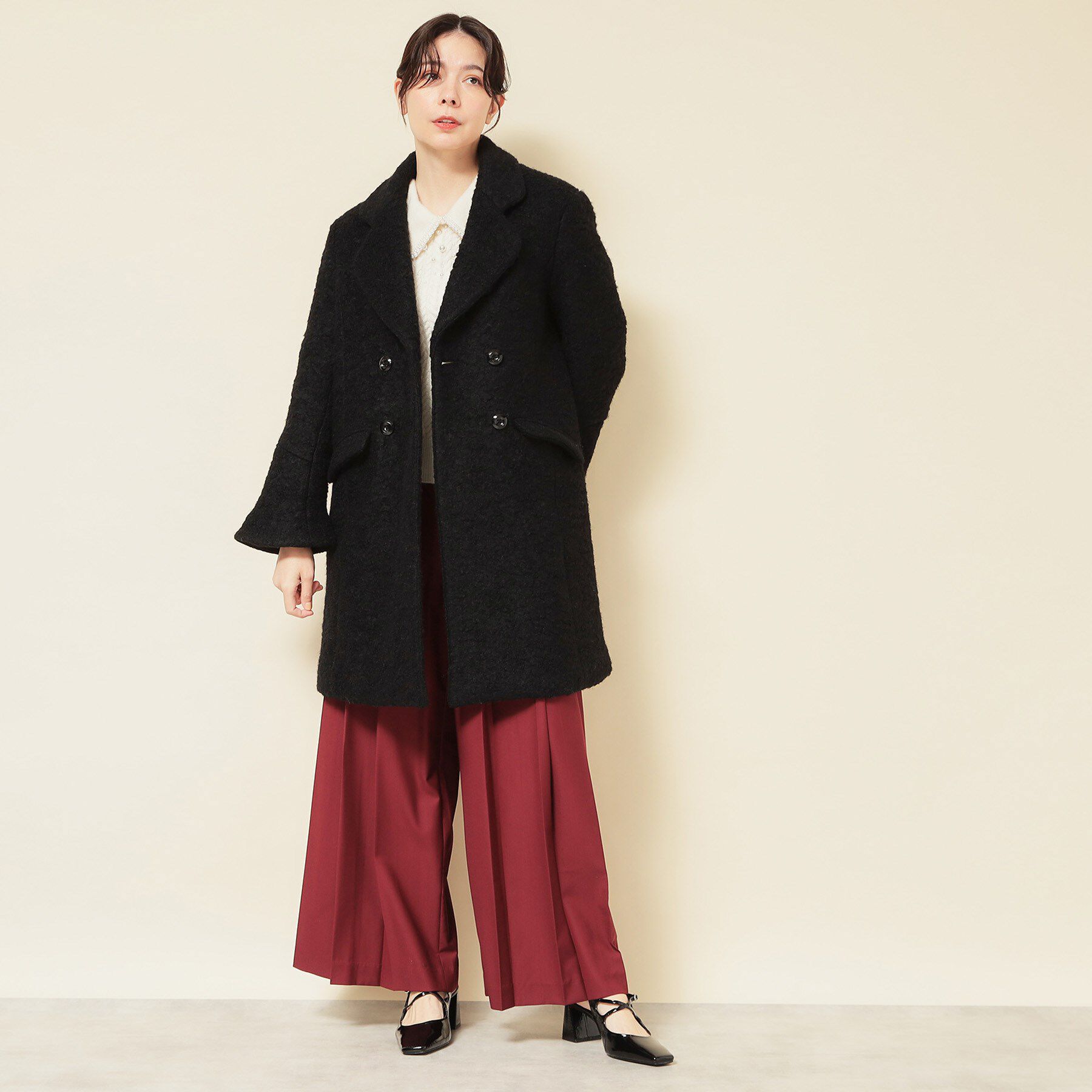 SunaUna「【COLLECTION LINE】ブークレーコート」|チェスターコート|