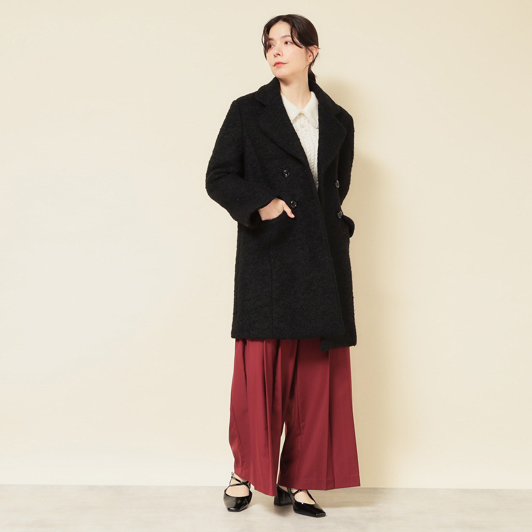 SunaUna「【COLLECTION LINE】ブークレーコート」|チェスターコート|