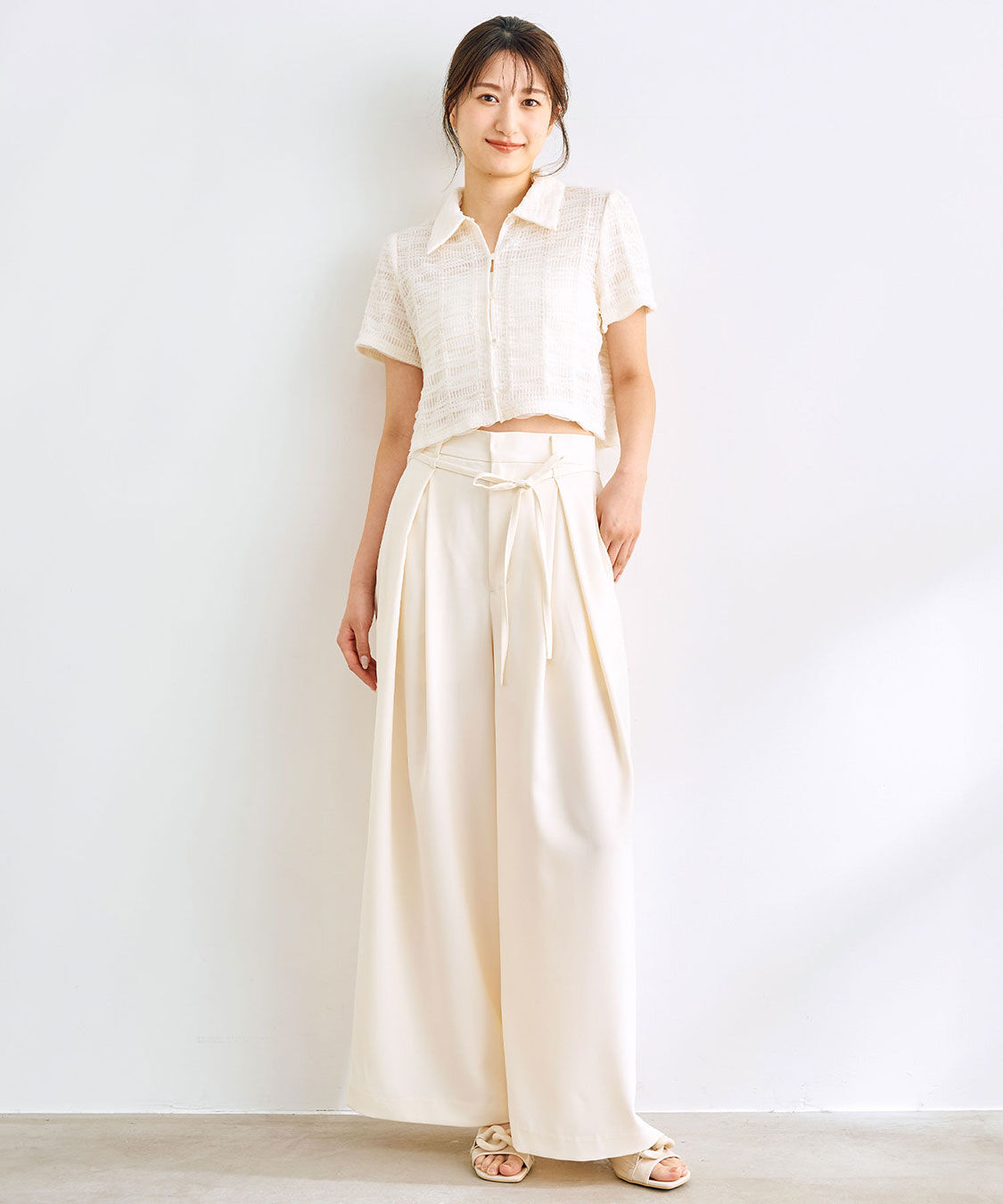 COCO DEAL「シアーチェッククロップド丈シャツ」|シャツ・ブラウス|