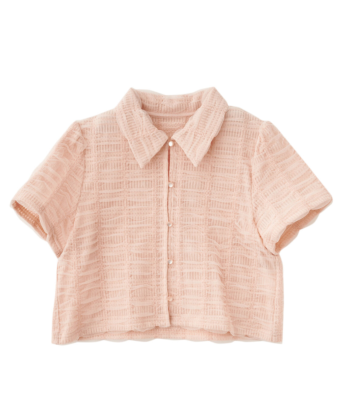 COCO DEAL「シアーチェッククロップド丈シャツ」|シャツ・ブラウス|