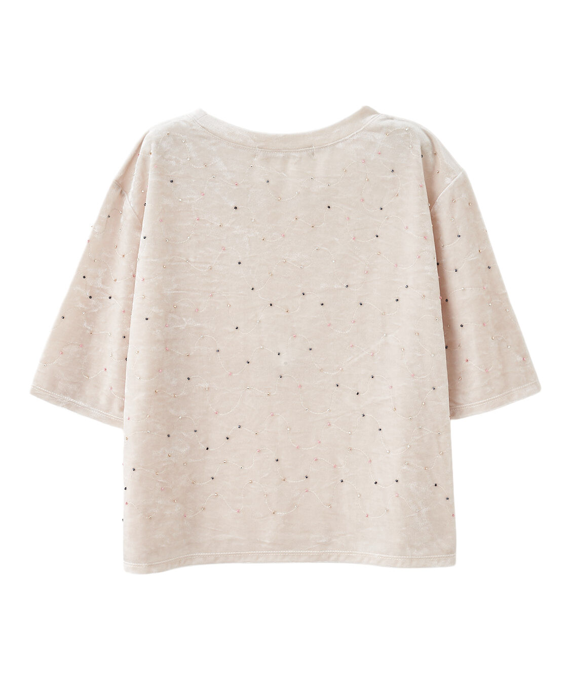 COCO DEAL「ビーズ刺繍ベロアTシャツ」|Tシャツ・カットソー|