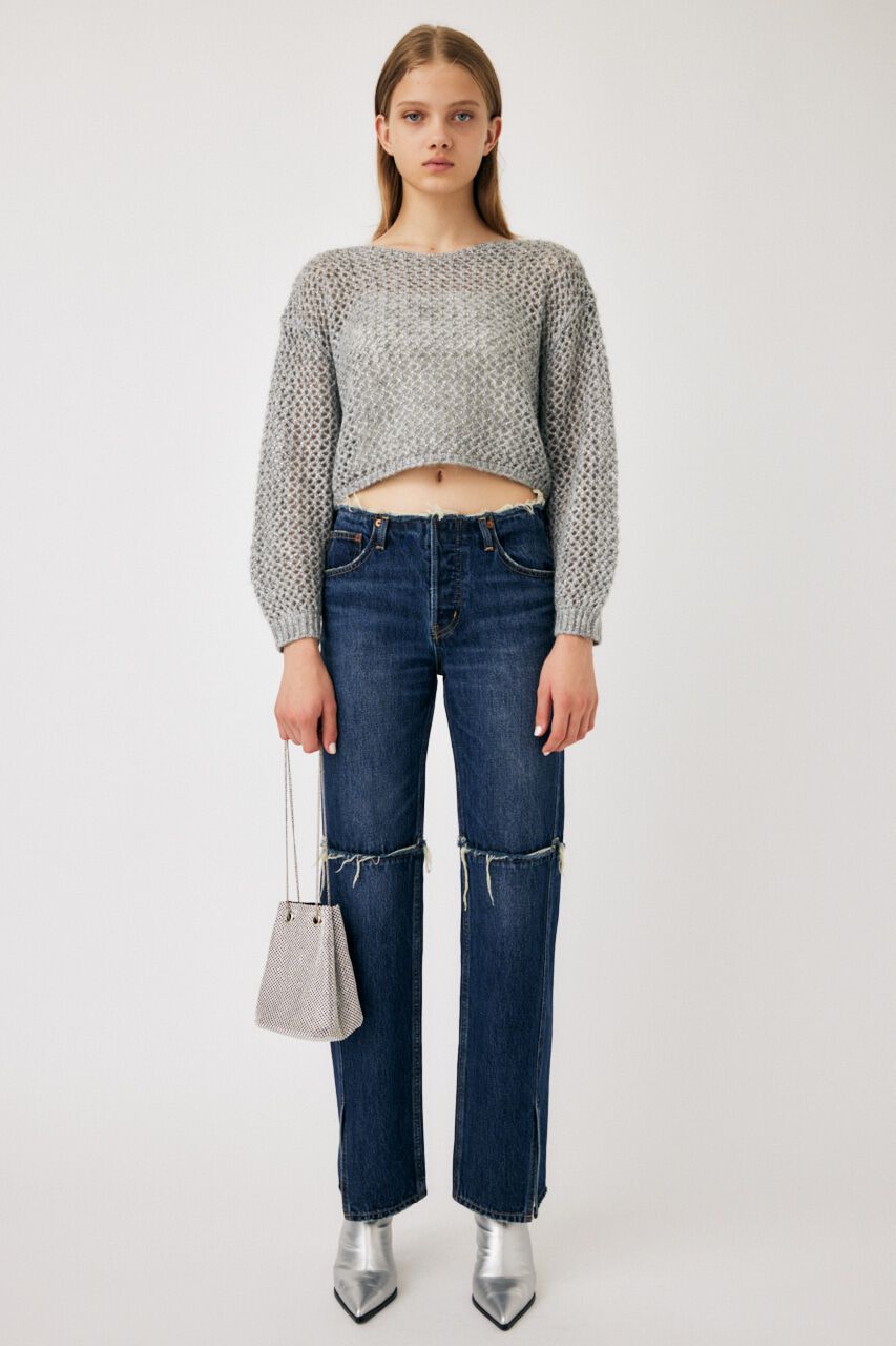 MOUSSY「LOW WAIST SLIT STRAIGHT」|デニム|