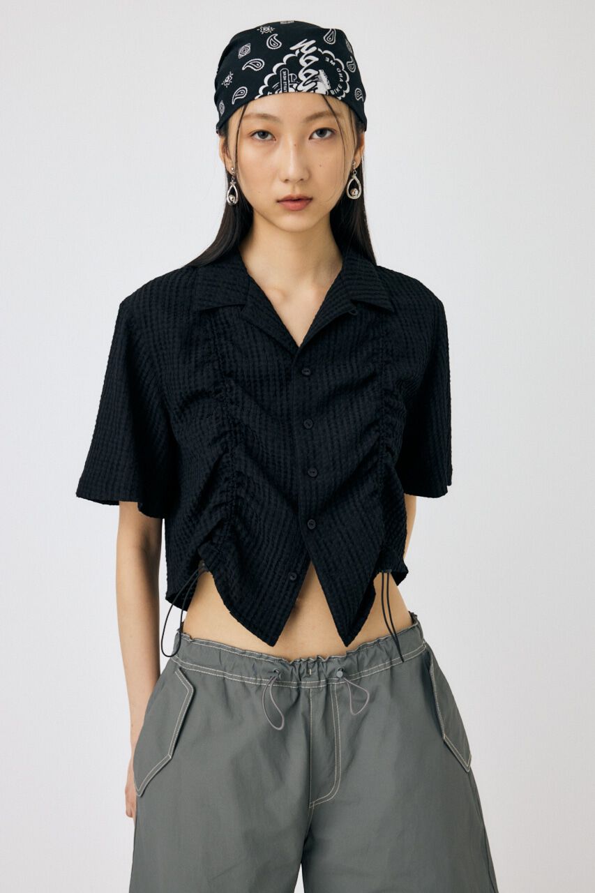MOUSSY「SUCKER CHECK SHIRT ブラウス」|シャツ・ブラウス|BLK