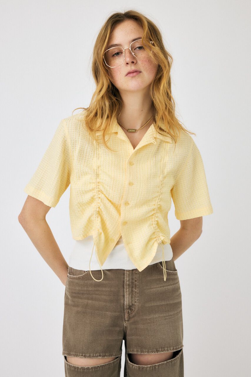 MOUSSY「SUCKER CHECK SHIRT ブラウス」|シャツ・ブラウス|L/YEL1