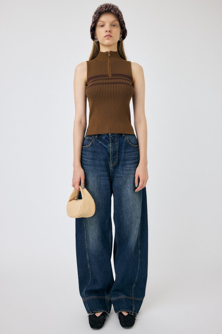 MOUSSY「MOCK NECK ハーフジップトップス」|タンクトップ|