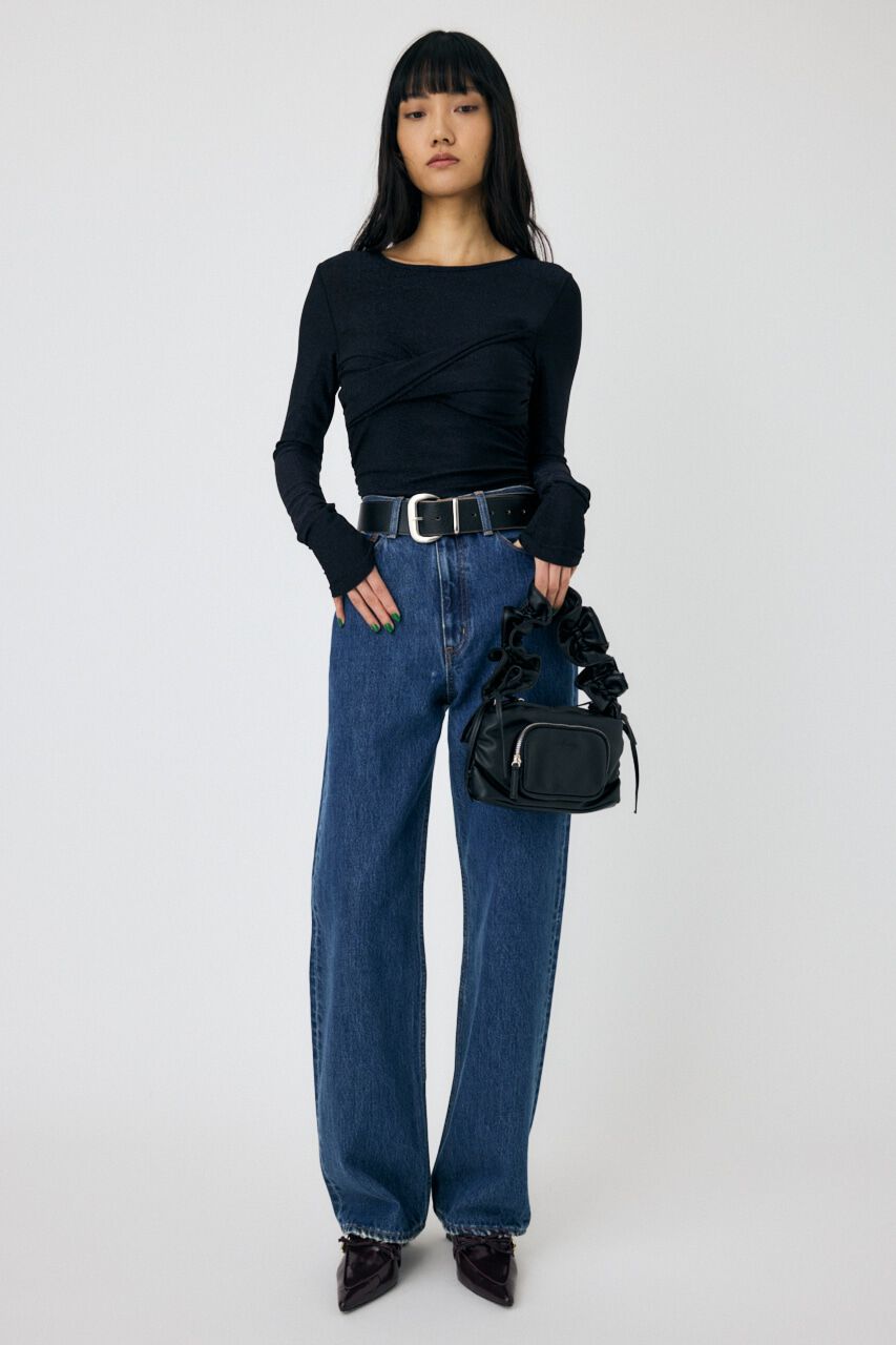 MOUSSY「CROSS GATHER SLIM トップス」|Tシャツ・カットソー|
