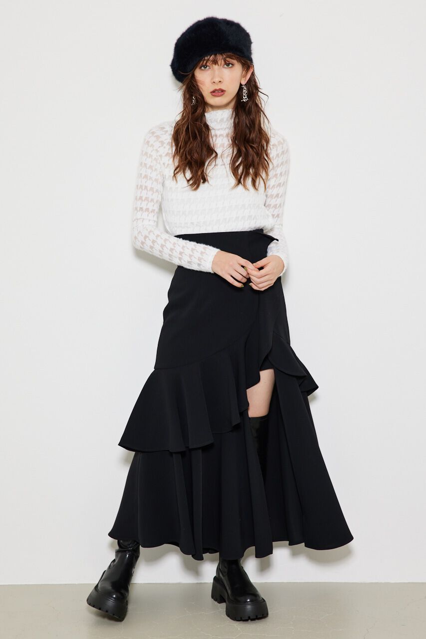 rienda「フリルスリットH/WSSPT」|その他|BLK