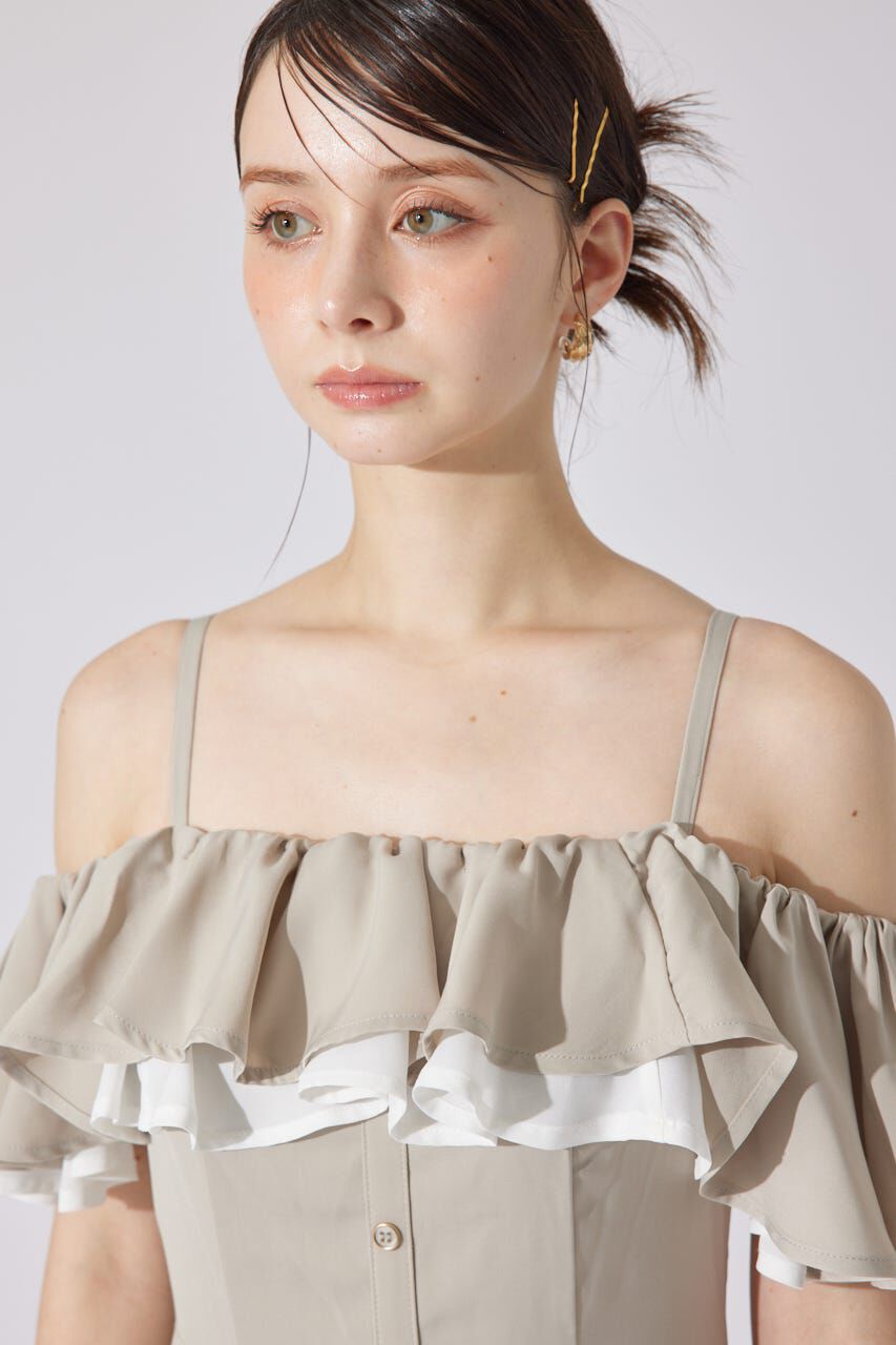 rienda「バイカラーオフショルマーメイドワンピース」|ワンピース|