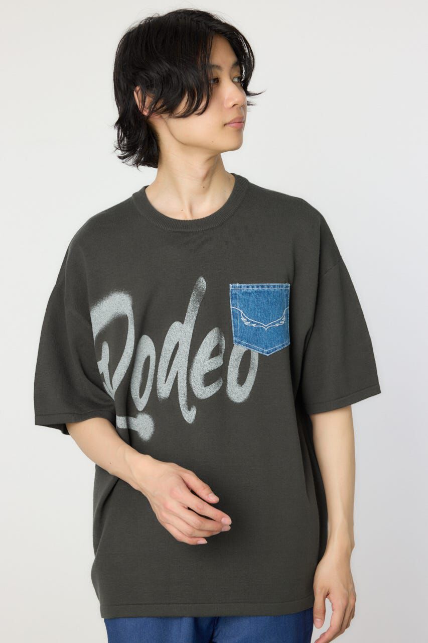 RODEO CROWNS「メンズスプレーロゴニットトップス」|ニット・セーター|